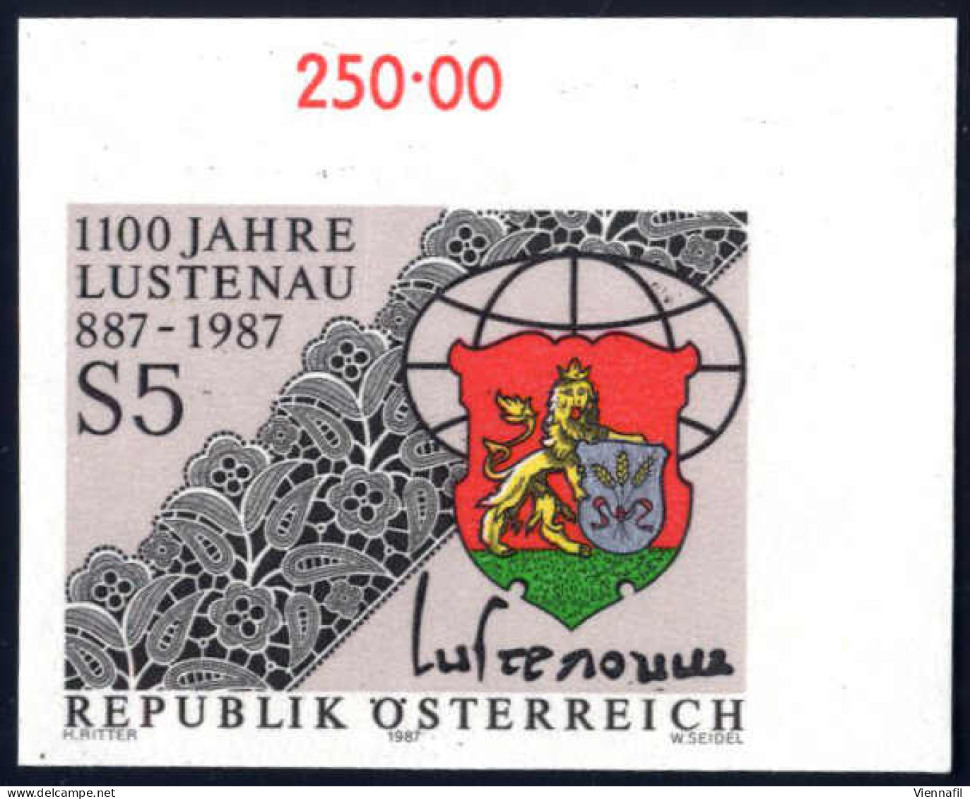 ** 1987, Lustenau, 5 S Von Der Rechten Oberen Ecke, Ungezähnt Postfrisch, ANK 1916 U - Andere & Zonder Classificatie