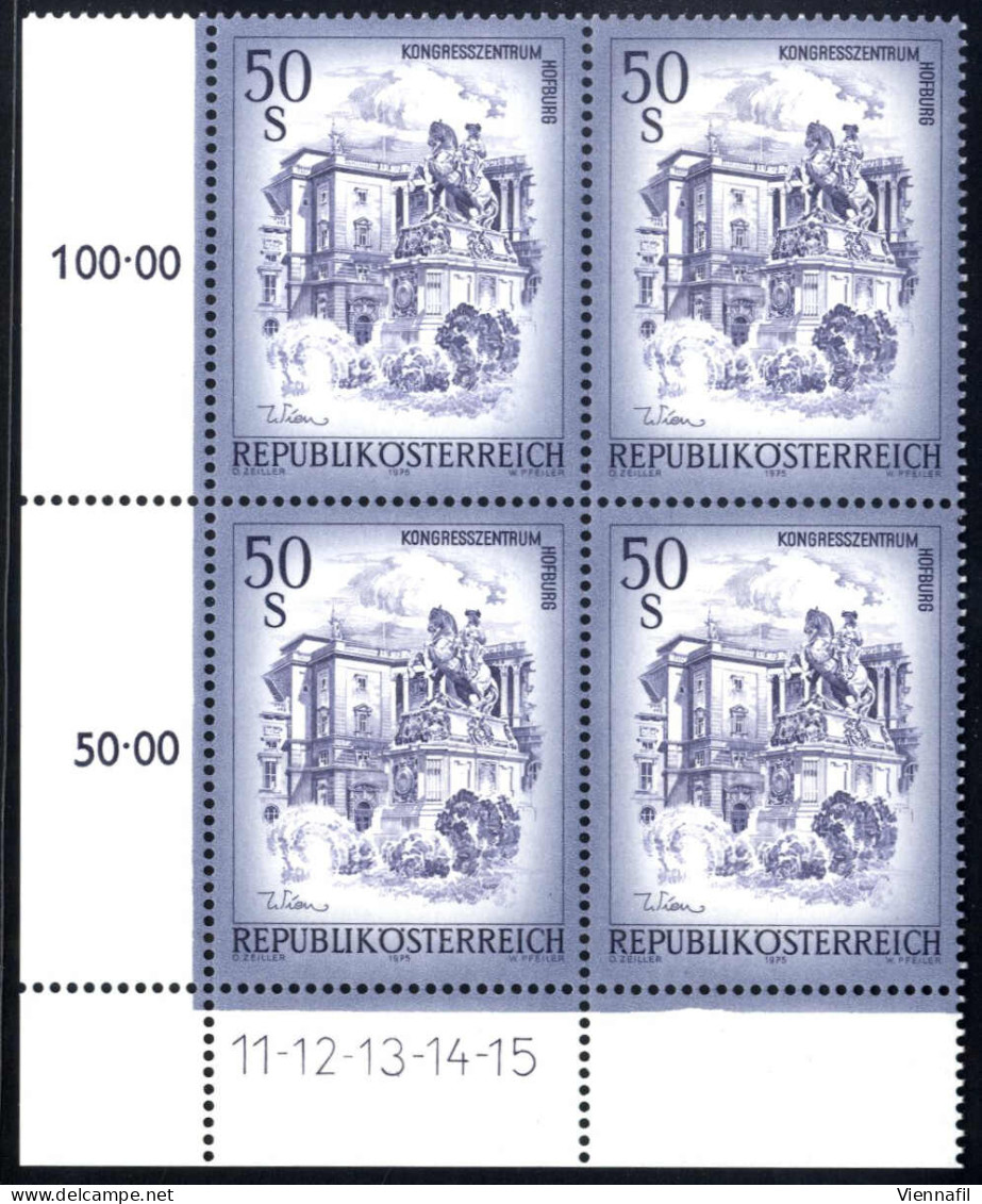 ** 1998, 50 Schilling "Schönes Österreich" In Der Seltenen Farbe "blaugrün", Postfrischer Eckrand-Viererblock Mit Symbol - Other & Unclassified