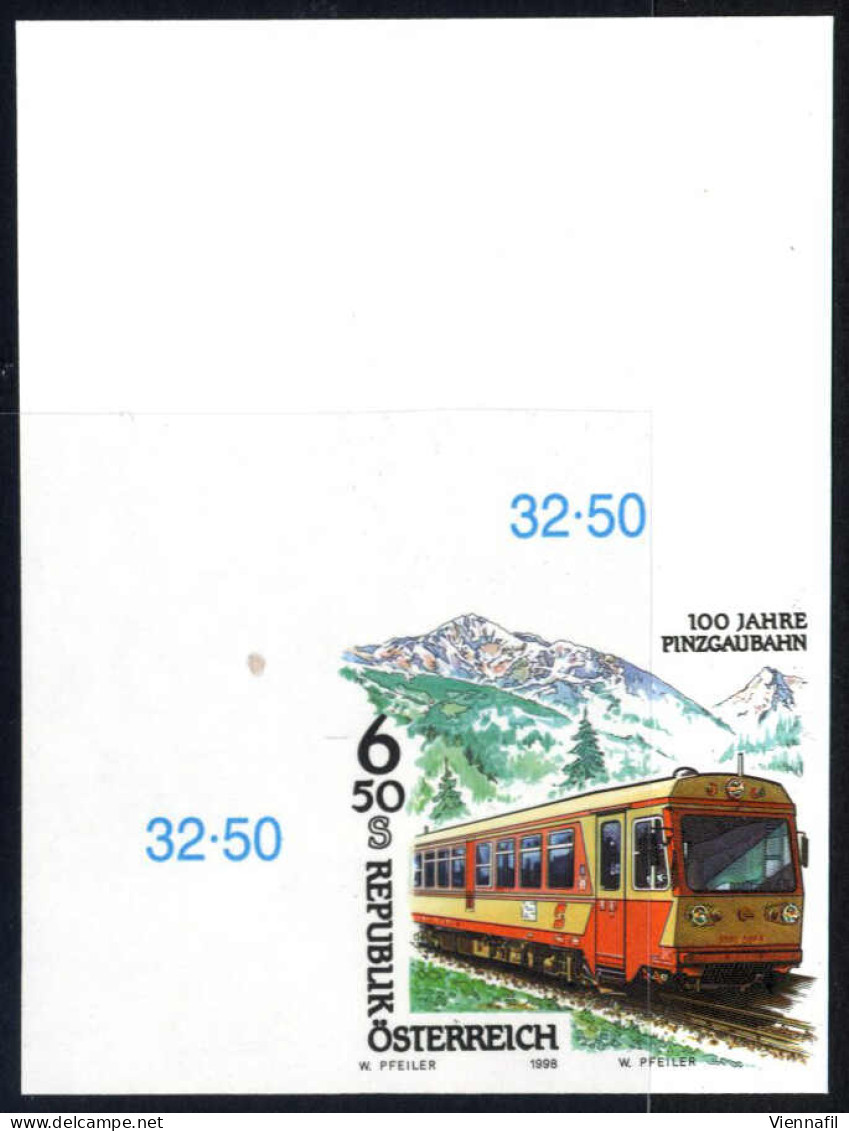 ** 1998, Eisenbahnen, Komplette Serie 3 Werte Je Von Der Linken Oberen Ecke, Ungezähnt Postfrisch, ANK 2286-2288 U - Sonstige & Ohne Zuordnung
