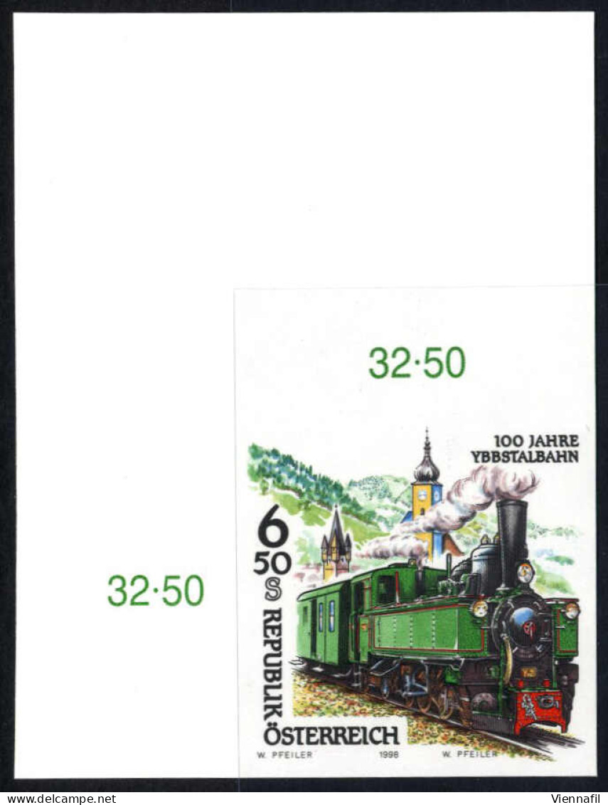 ** 1998, Eisenbahnen, Komplette Serie 3 Werte Je Von Der Linken Oberen Ecke, Ungezähnt Postfrisch, ANK 2286-2288 U - Autres & Non Classés