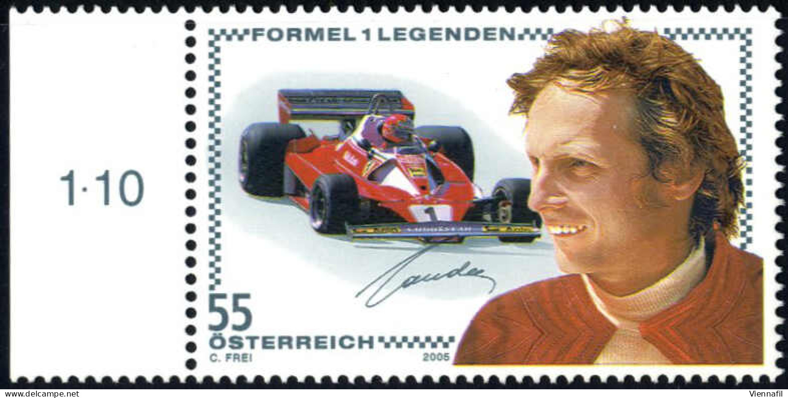 ** 2005, Niki Lauda, 55 C Zurückgezogen Postfrisch, Attest Soecknick, ANK (17) - Altri & Non Classificati