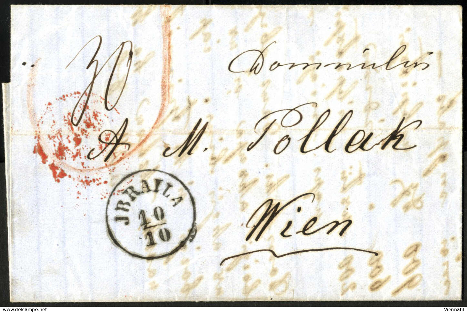 Cover 1865/74, Zwei Briefe, Einer Aus Jbraila Am 10.10.1865 Nach Wien Und Der Andere Exoffo Von Jassy Am 23.8.1874 Nach  - Levante-Marken