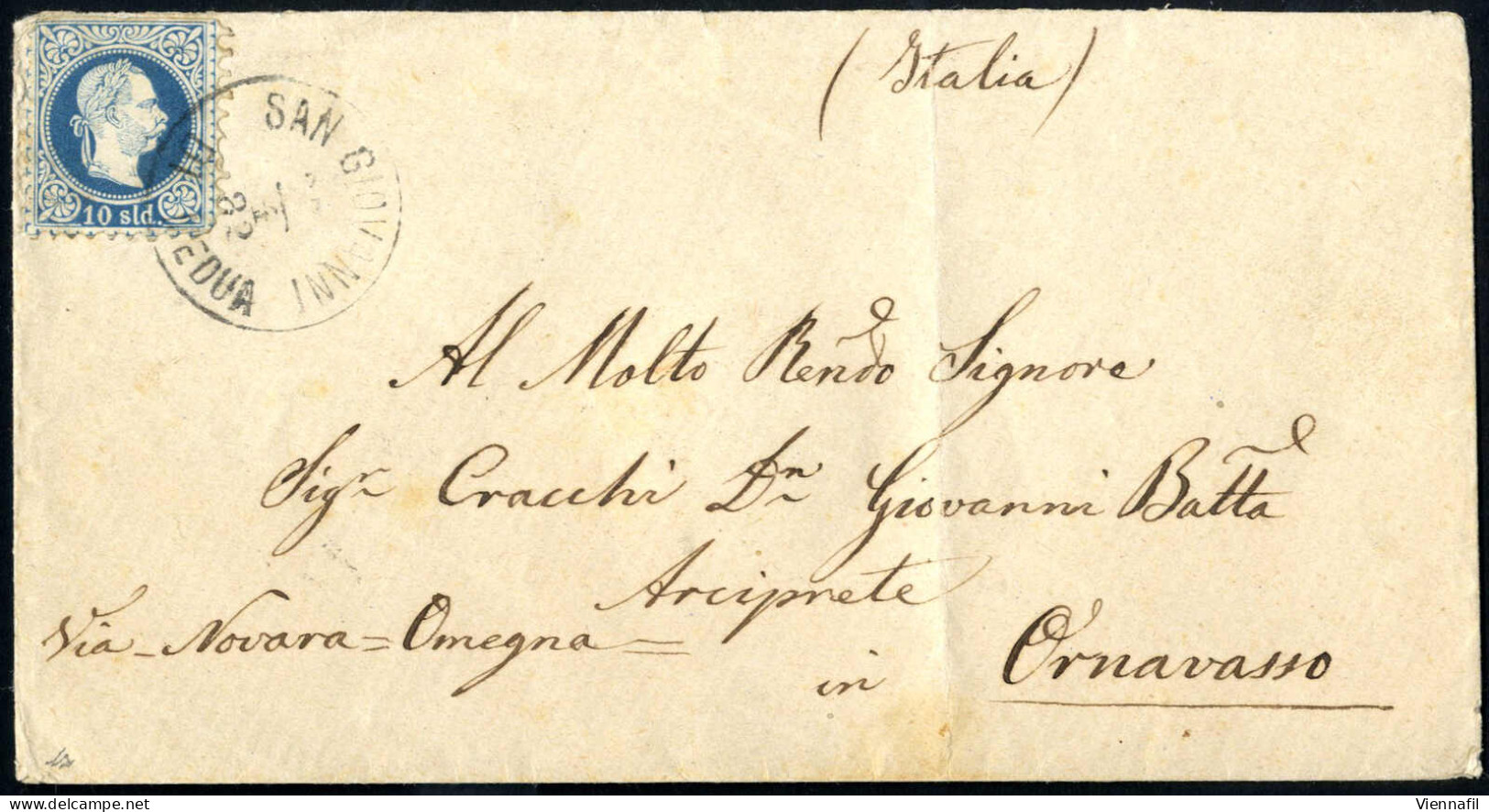 Cover SAN GIOVANNI DI MEDUA, Briefumschlag Vom 28.4.1882 über Corfu (29.4.) , Brindisi (3.5.) Und Asti (4.5.) Nach Ornav - Albania