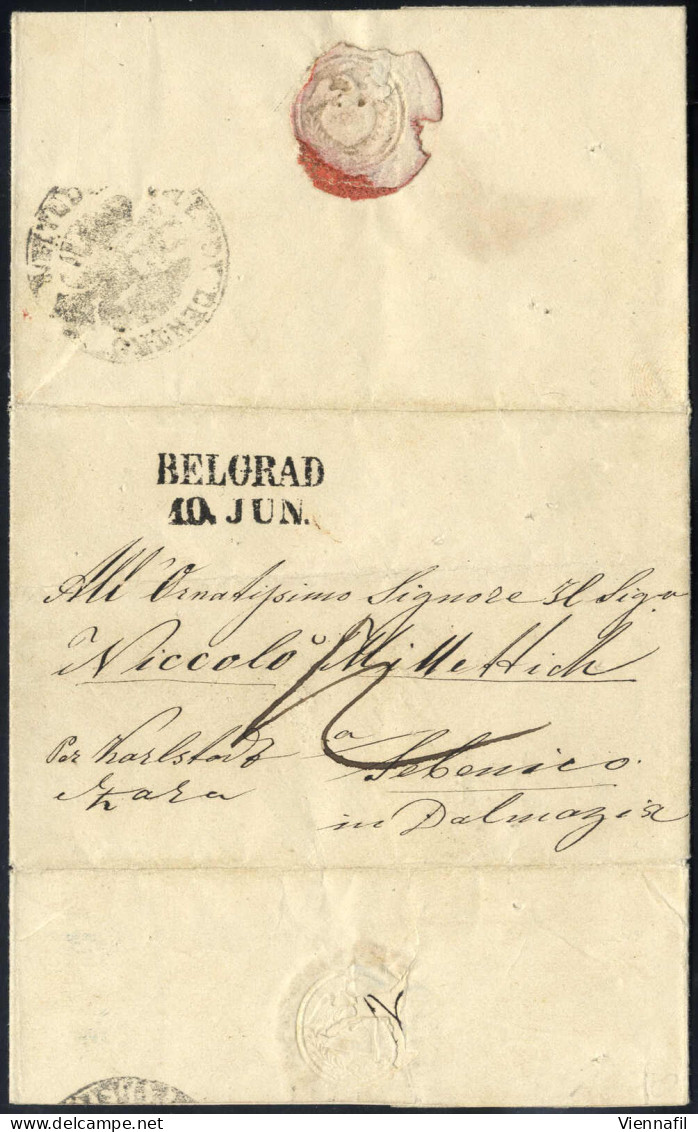 Cover 1848, Letter Written On 27 Th. Mai 1848 At Aleksinac On Southern Border With Turkey, Take By Courier To Belgrade,  - Serbia