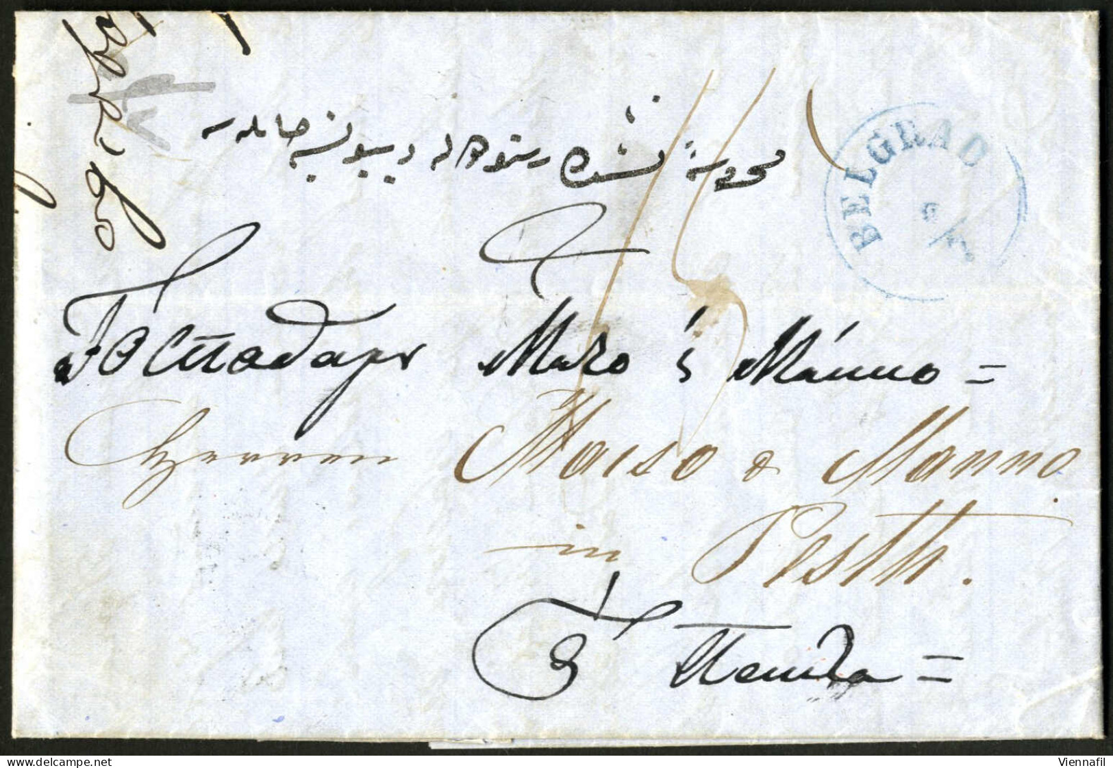 Cover 1863, Entire Lettersheet Written On 16./28.6.1863 At Nish (Serbia, But At This Time Part Of The Ottoman Empire) An - Serbie