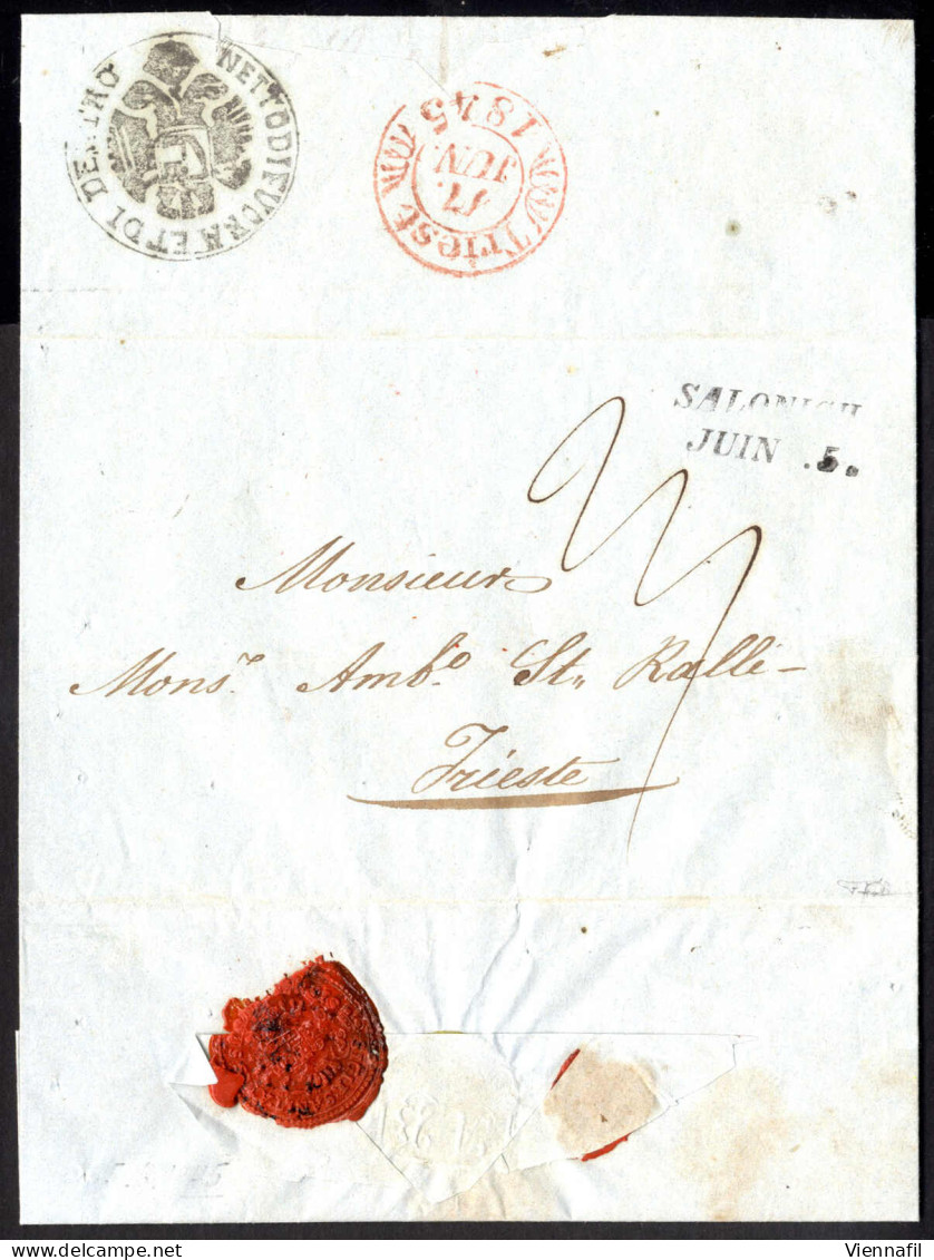 Cover Salonich 16.10.1839, Brief Nach Triest, Desinfiziert In Semlin, Stempel "NETTA DI FUORA ET DI DENTRO" - Other & Unclassified