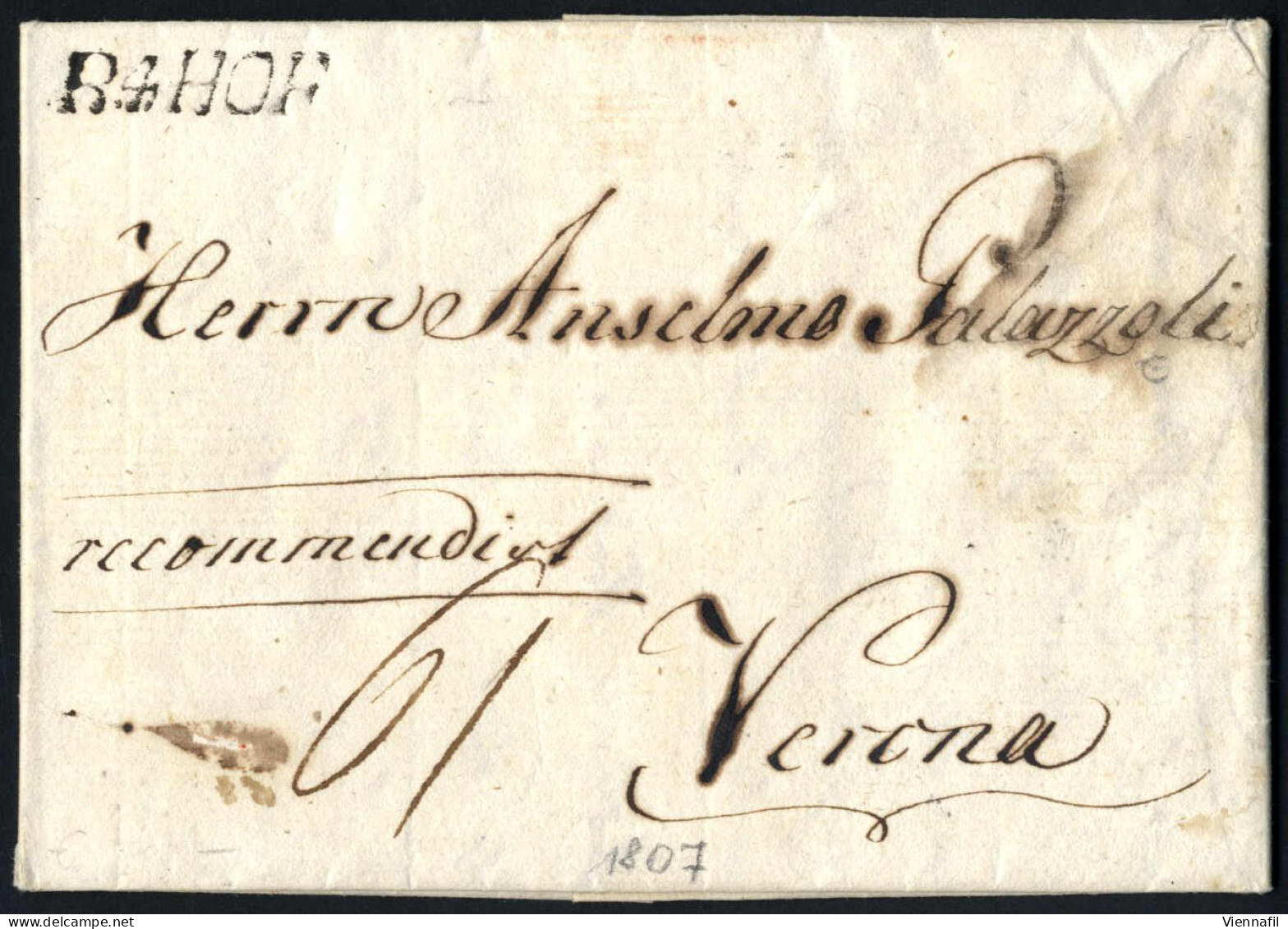 Cover 1807, Kompletter Rekommandierter Geschäftsbrief Vom 25.10.1807 Von Hirschberg (Thüringen) über Hof Und Innsbruck N - Otros & Sin Clasificación