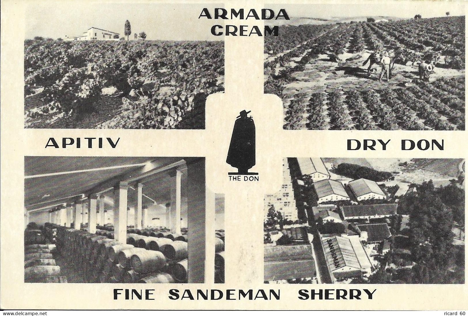 Cpa Vin Espagnol Armada Cream Fine Sandeman Sherry - Wijnbouw