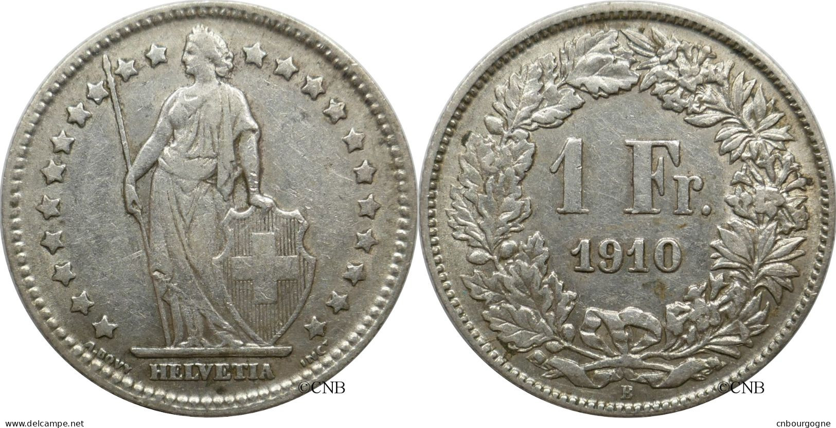 Suisse - Confédération Helvétique - 1 Franc 1910 B - TTB/XF40 - Mon6218 - 1 Franken