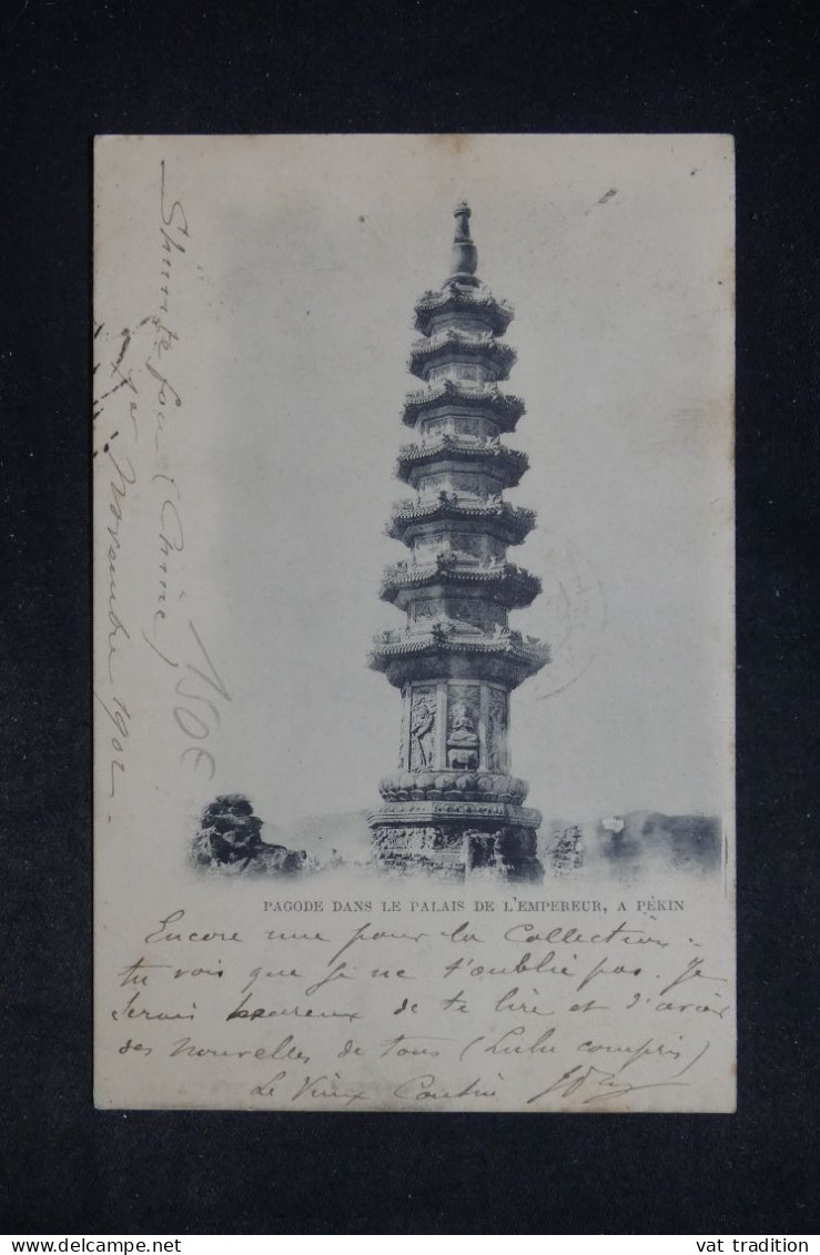 CHINE - Type Dragon X 4 Sur Carte Postale ( Pékin ) Pour La France En 1902 - L 152377 - Briefe U. Dokumente