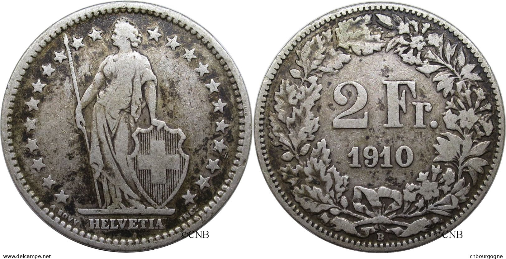 Suisse - Confédération Helvétique - 2 Francs 1910 B - TB/VF30 - Mon4155 - 2 Franken