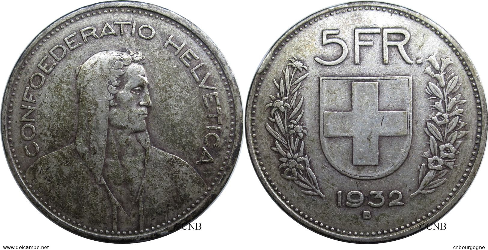 Suisse - Confédération Helvétique - 5 Francs 1932 B - TTB/XF40 - Mon3005 - 5 Franken