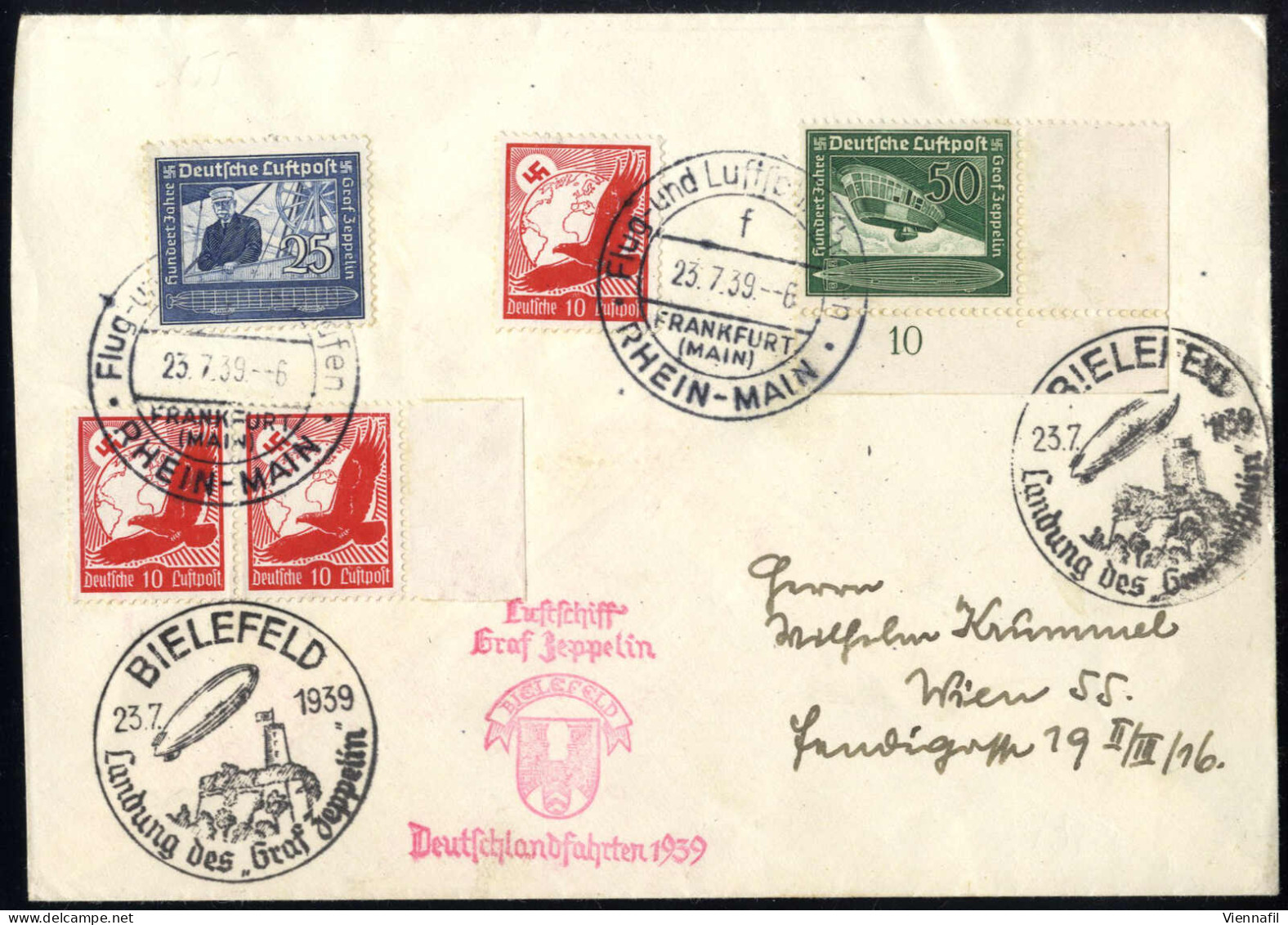 Cover 1930-39, Lot Mit Sechs Zeppelinbriefen Bzw. -karten Mit Verschiedenen Frankaturen; Dabei Nordlandfahrten 1930, Deu - Otros & Sin Clasificación