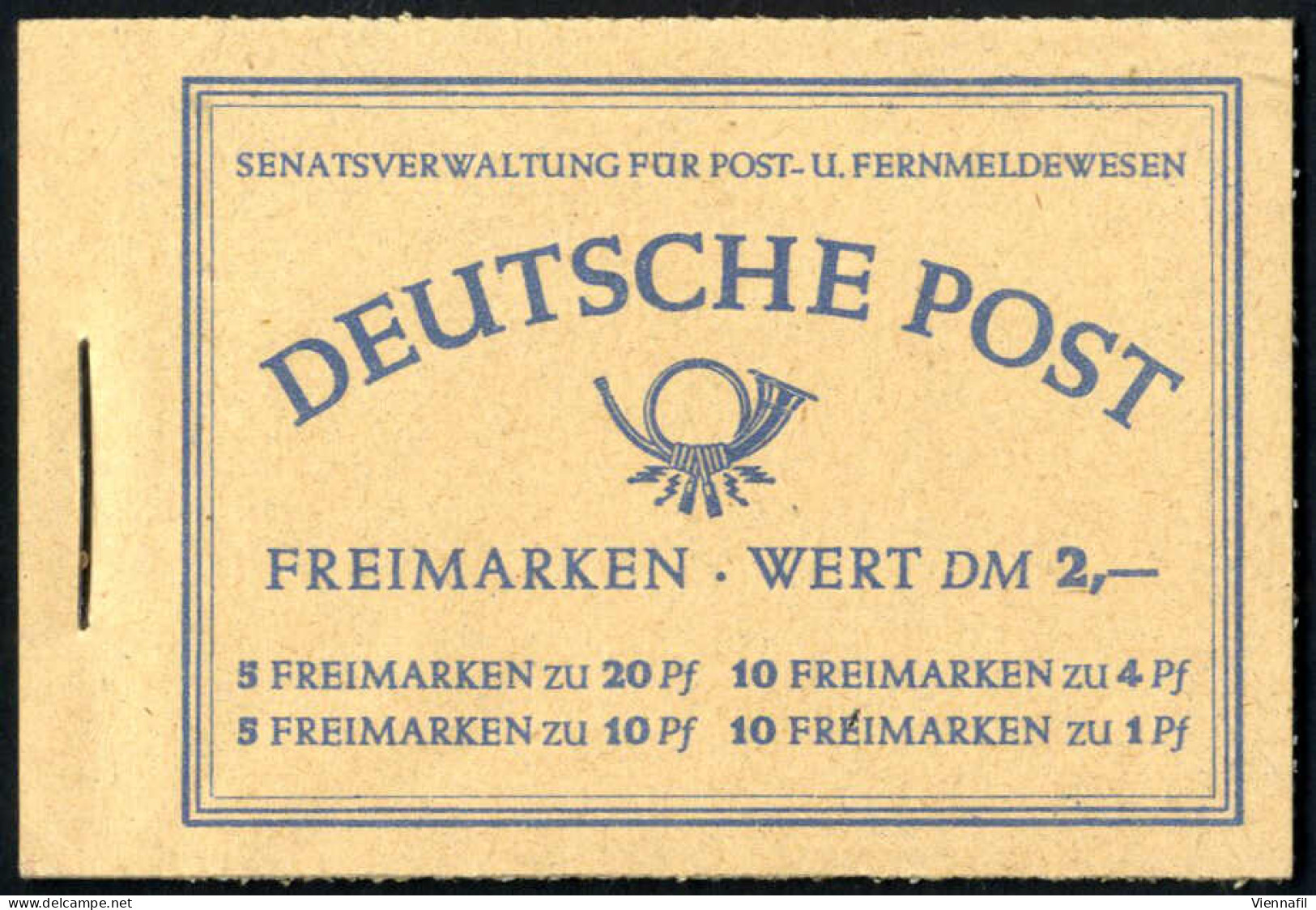 ** 1952, Markenheftchen Berliner Bauten MH 2, Postfrisch In Tadelloser Erhaltung, Enthält Die Plattenfehler Mi. 49 II (F - Andere & Zonder Classificatie