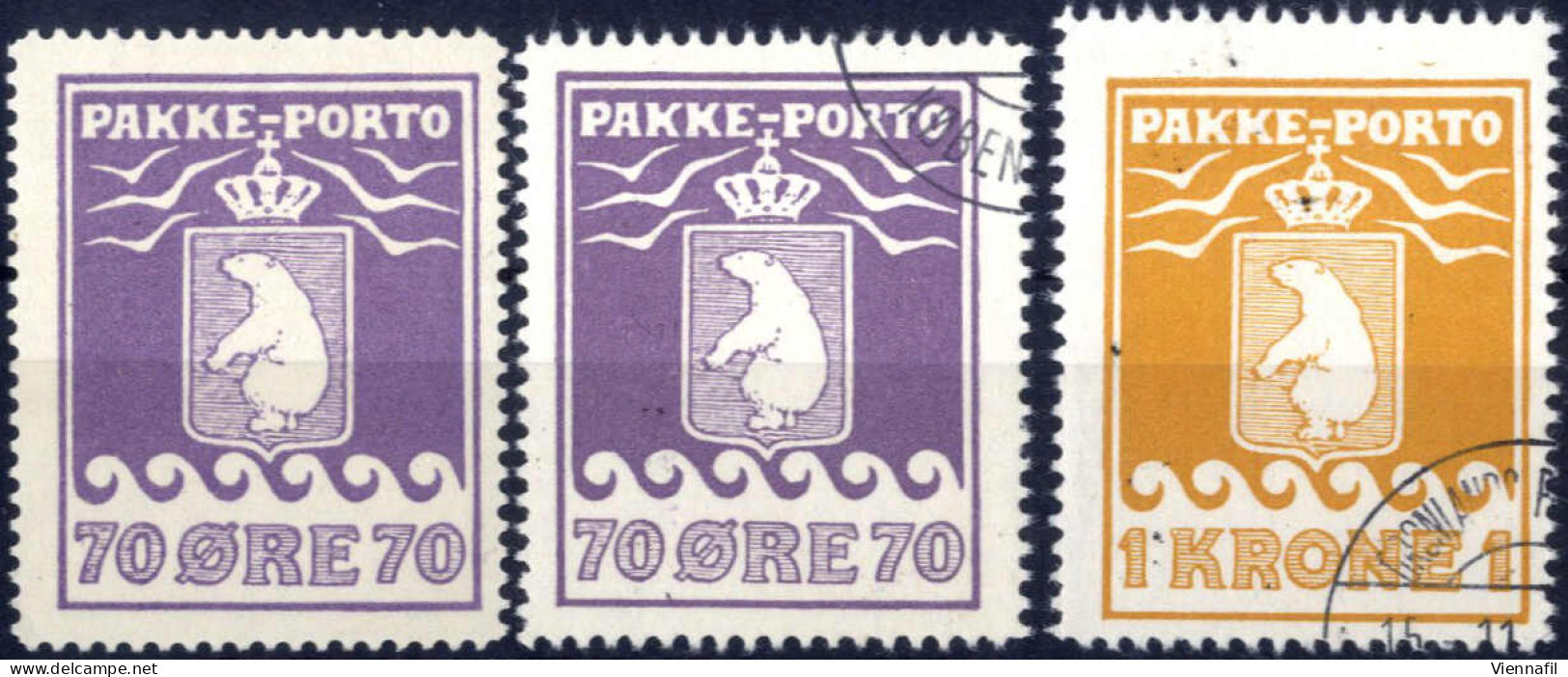 */cto 1915/30, Eisbär, 70 ø Gefalzt Und 70 ø Und 1 Kr Mit Gefälligkeitsstempel, Mi. 10+11A - Andere & Zonder Classificatie