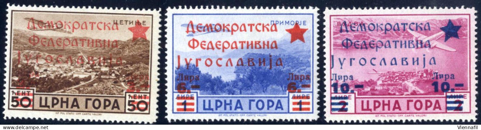 ** 1945, Freimarkenausgabe Von Cetinje : Marken Von Montenegro Unter Ital. Besetzung Mit Kyrillischem Aufdruck Und Neuer - Other & Unclassified