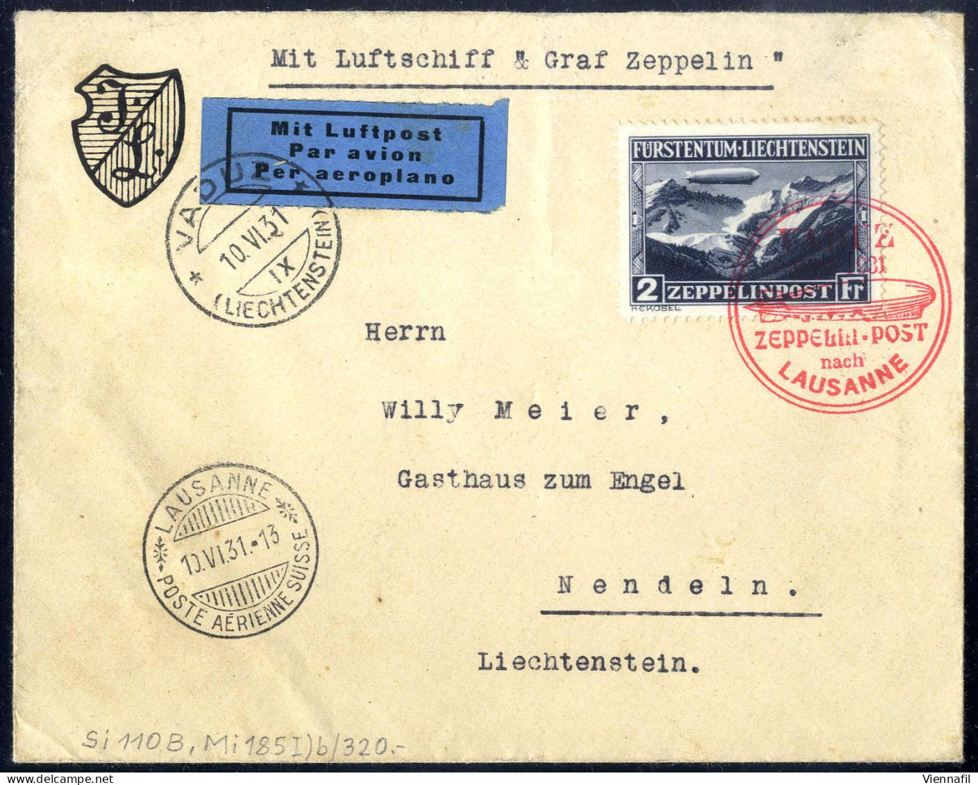Cover 1929/31, Drei Belege Vom Zeppelin Z. 127, Ganzsache Mit Sechs Marken Als Zusatzfrankatur Der Schweizfahrt Vom 2.11 - Other & Unclassified