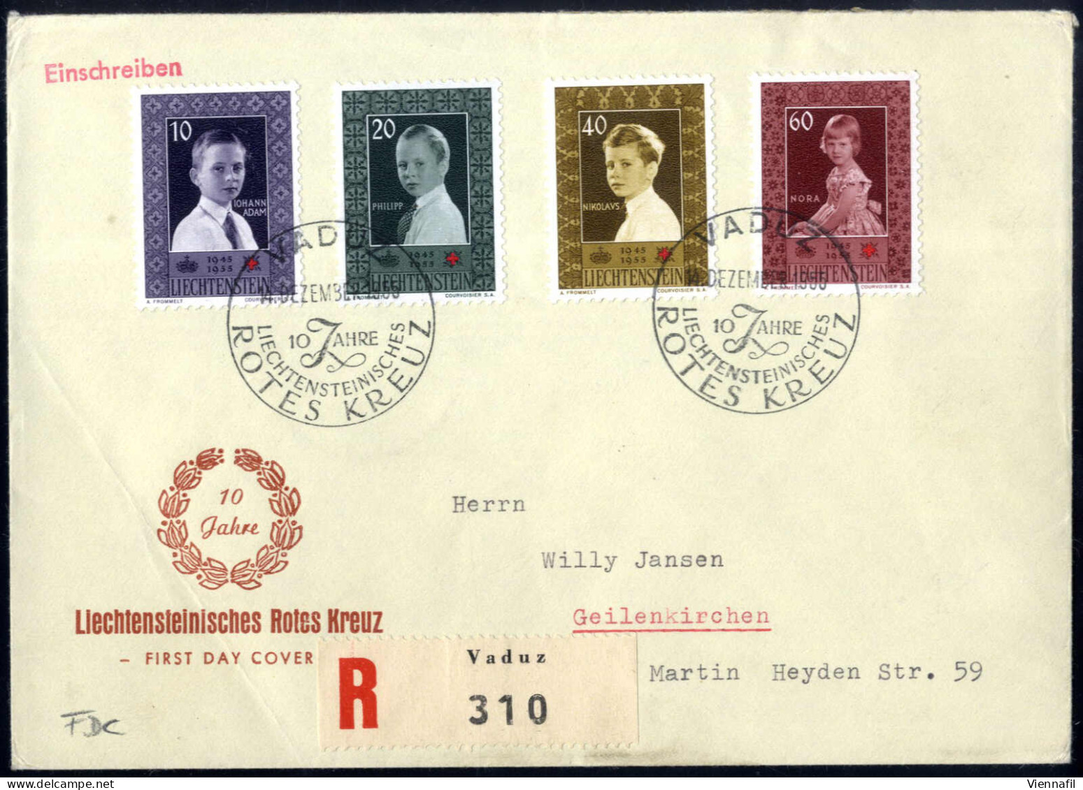 Cover 1947/58, 12 FDC, Davon 10 Als Reko, Einer Als Nachnahme Und Einer Als Expressbrie, Echt Gelaufen, Mi. Aus 252-368 - Other & Unclassified