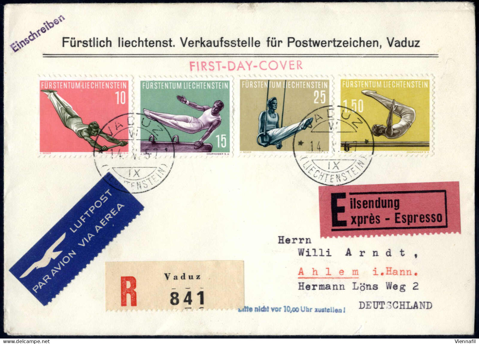 Cover 1947/58, 12 FDC, Davon 10 Als Reko, Einer Als Nachnahme Und Einer Als Expressbrie, Echt Gelaufen, Mi. Aus 252-368 - Other & Unclassified