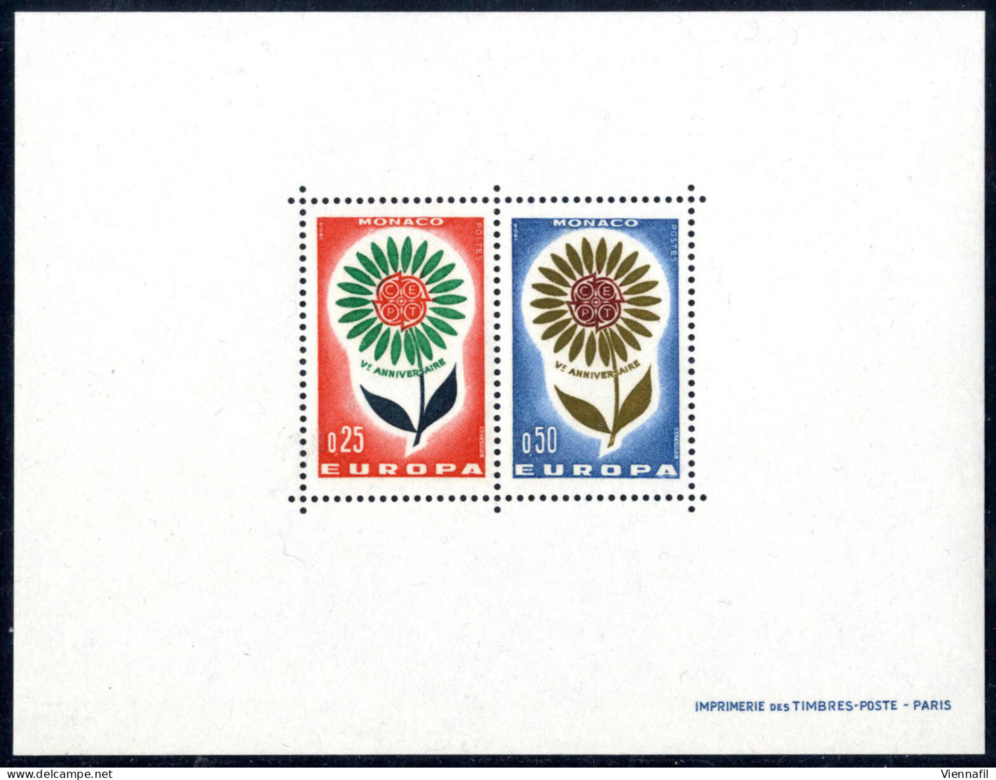 ** 1964, 12. Sept. Europa, Sonderdruck In Blockform, Neu Mit Originalgummi, Ausgabe Unter 1000 Drucke - Sonstige & Ohne Zuordnung