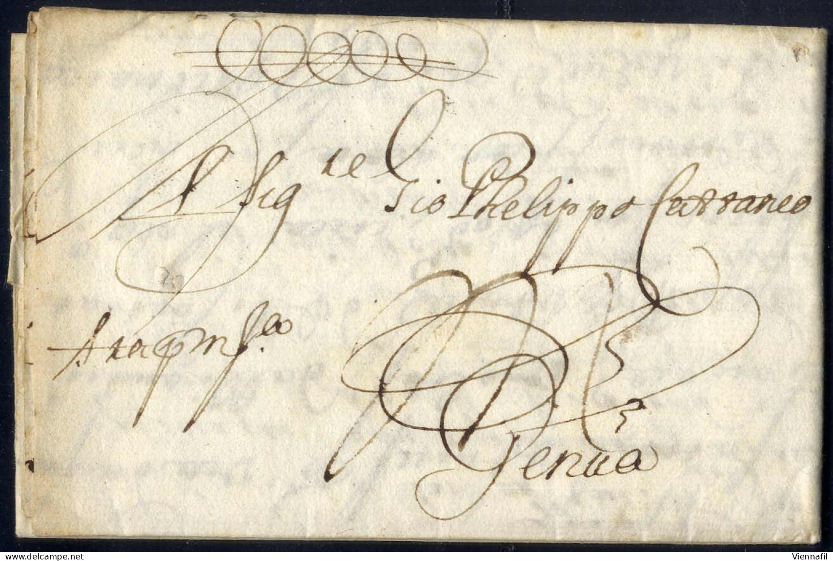 Cover 1666, Brief Von Amsterdam Vom 26.3. Nach Genua, Links Der Vermerk "franca Per Mantova" In Abgekürzter Form - Altri & Non Classificati