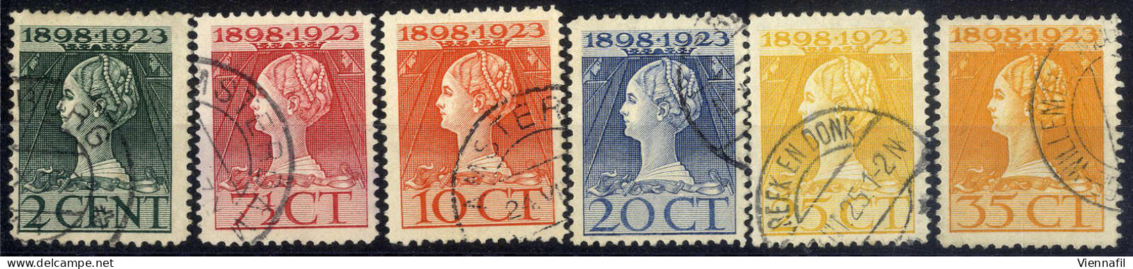 O 1923, 25 Jahre Regentschaft Königin Wilhelmine, Komplette Serie 11 Werte Gestempelt, Mi. 123-133 - Sonstige & Ohne Zuordnung