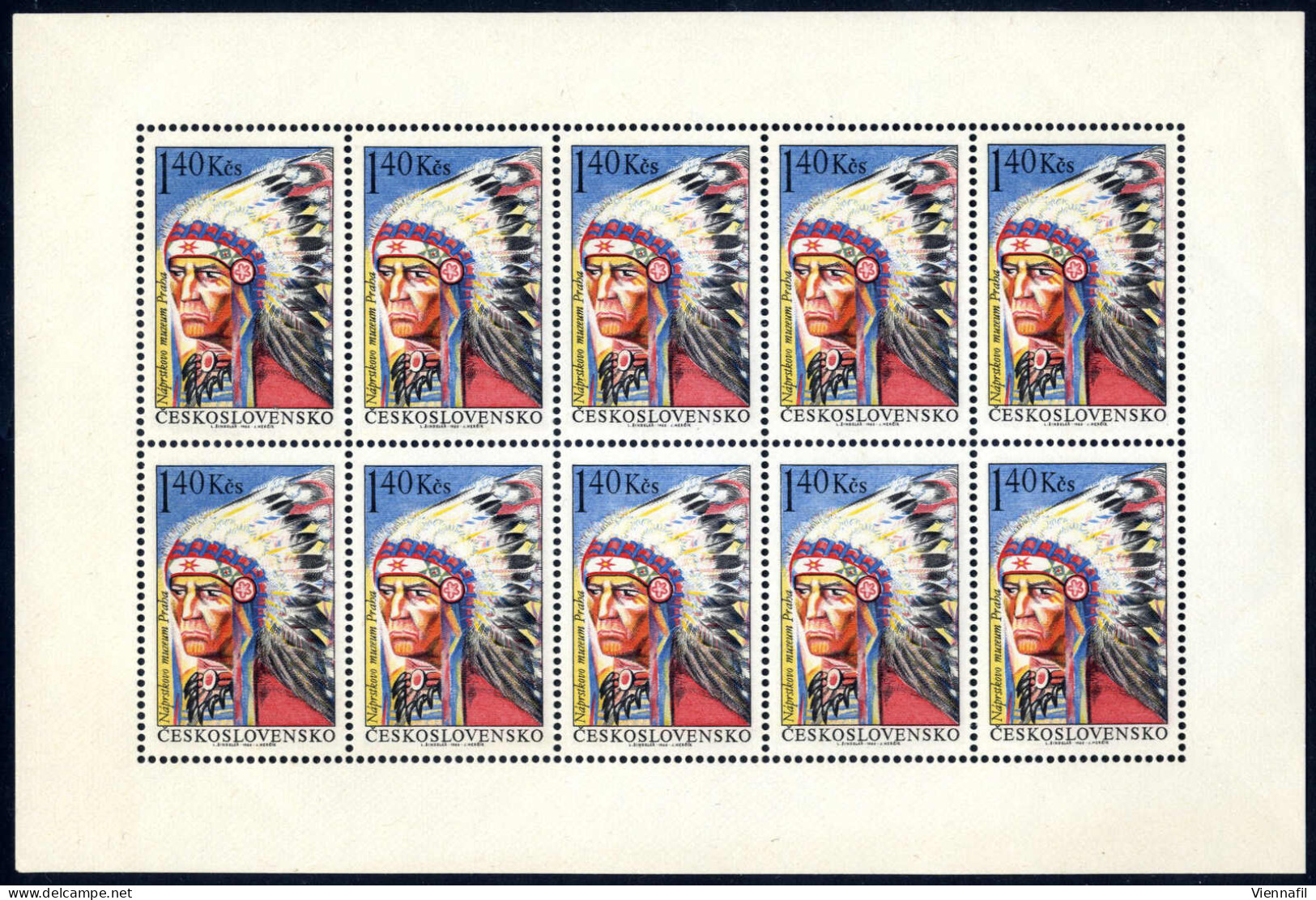 ** 1966, Indianerhäuptling, Postfrischer Kleinbogen Zu 10 Stück, Mi. 1635 - Altri & Non Classificati