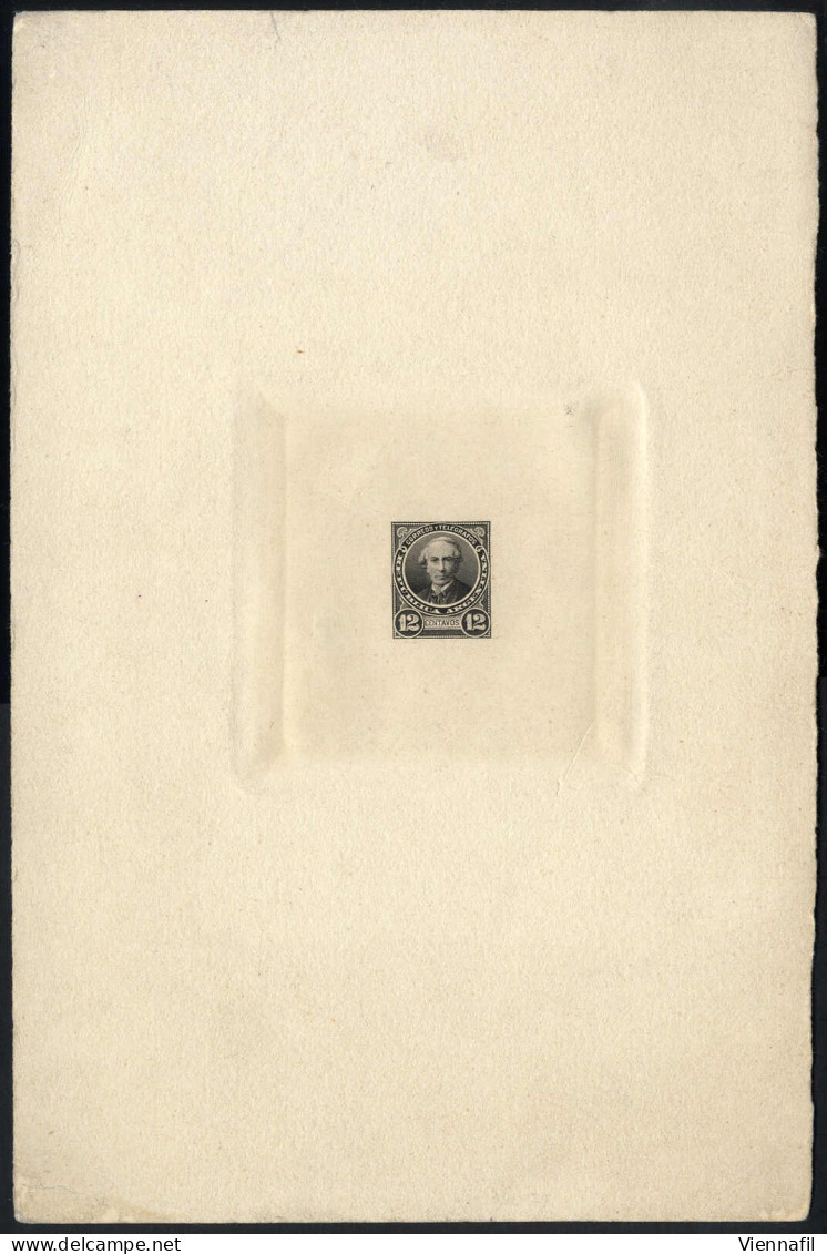(*) 1888/91, Probedruck Der 12 Cent. In Schwarzer Farbe Auf Ungummiertem, Großformatigem Kartonpapier, Ungezähnt, Selten - Autres & Non Classés
