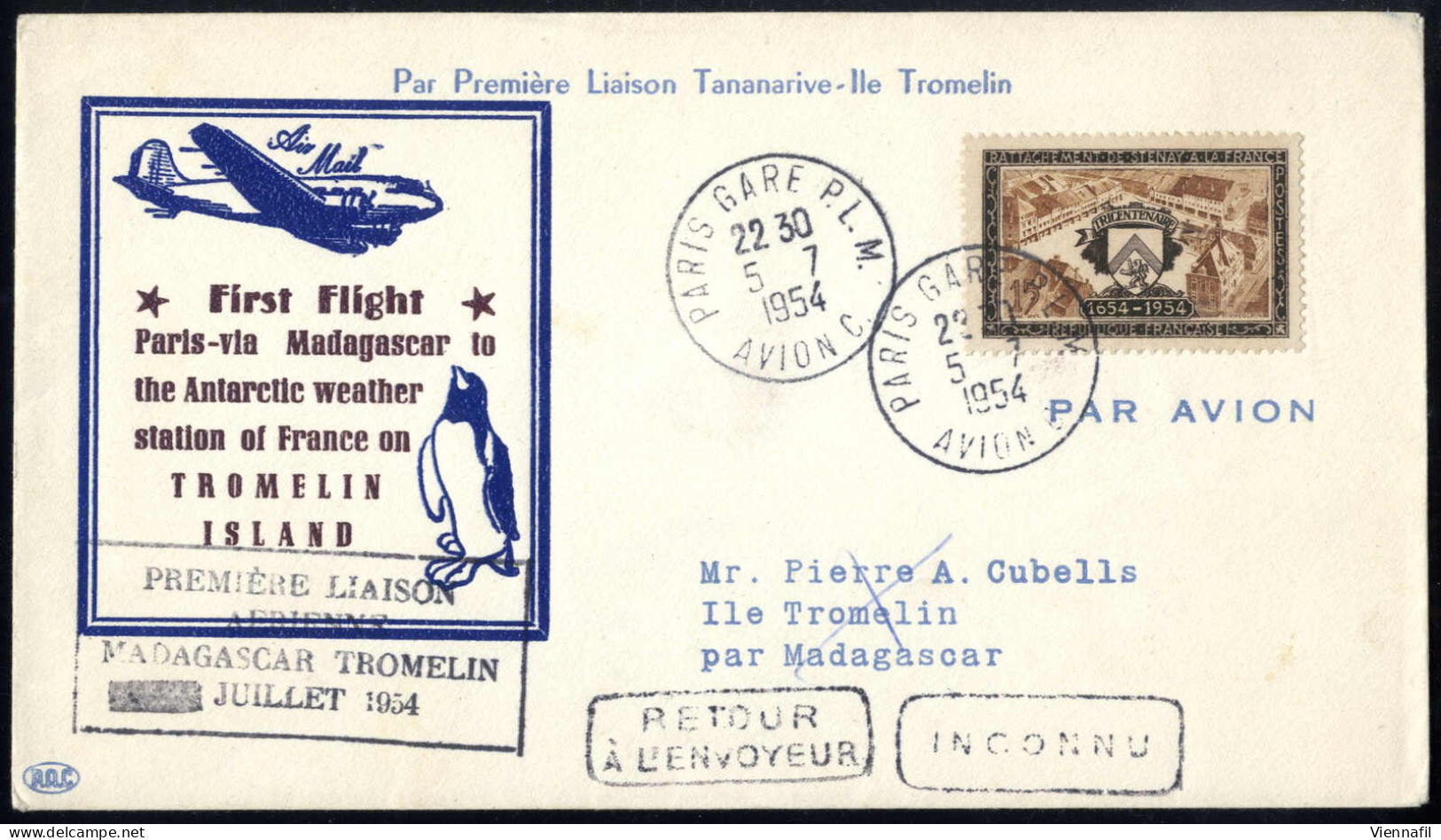 Cover 1954-57, Lot Zwei Flugpostbriefe: A) Von Den Falklandinseln Am 22.1.1957 Navh Firenze, Frankiert Mit 2½ D. (Paar), - Falkland