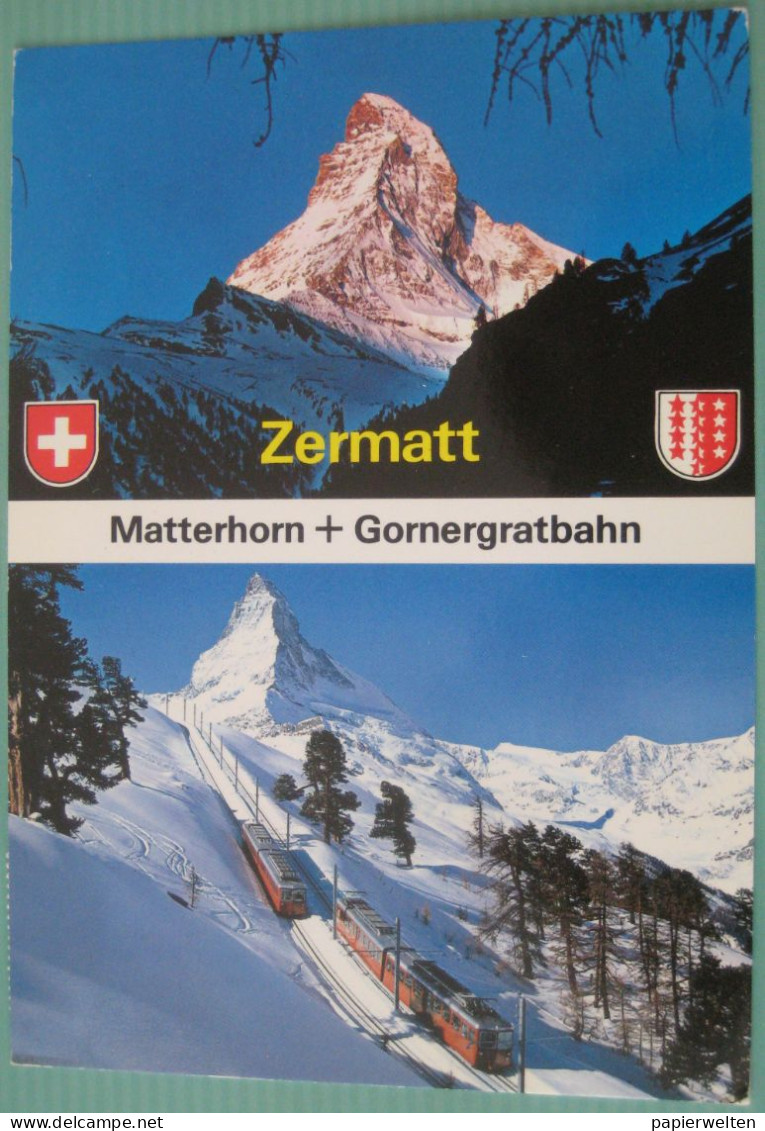 Zermatt (VS) -  Zweibildkarte "Zermatt Matterhorn + Gornergratbahn" - Zermatt