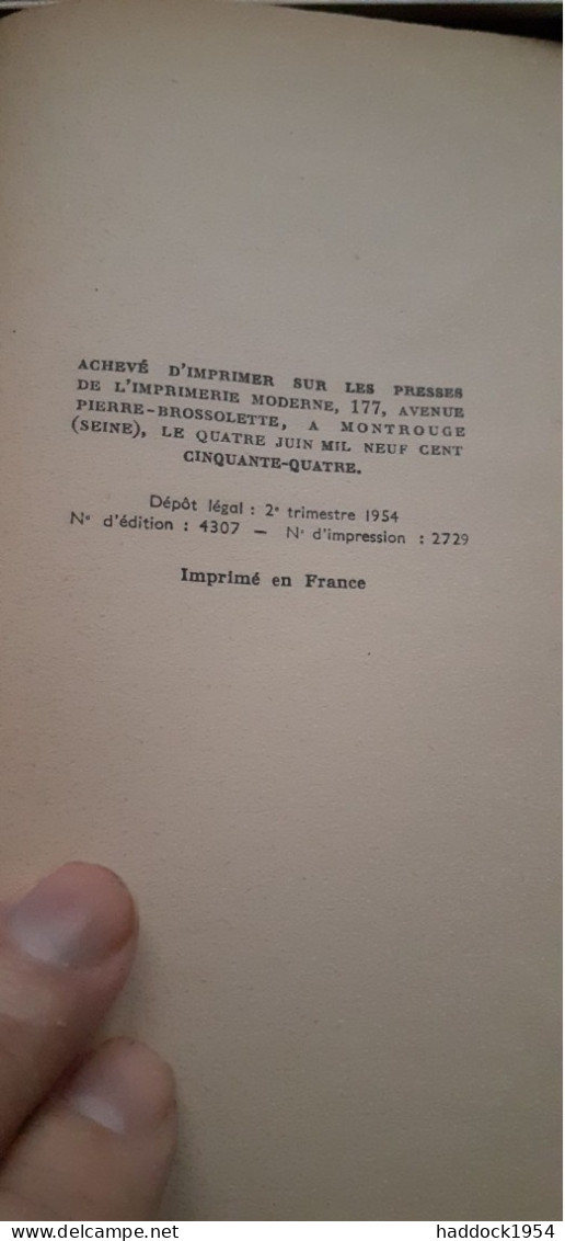 PARPAGNACCO Ou La Conjuration LOUIS GUILLOUX Gallimard 1954 - Autres & Non Classés