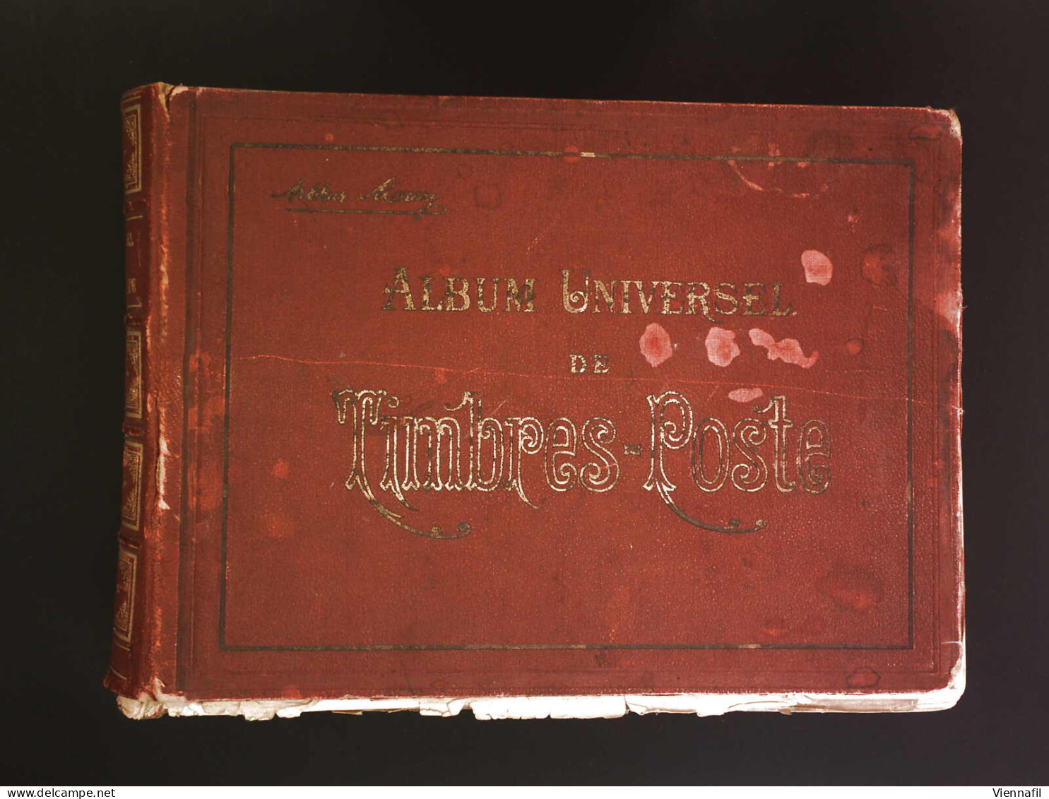 */o Alle Welt 1850/1914, Altes Maury Album Aus Dem Jahre 1915 Mit 1102 Seiten, Nur Spärlich Mit Marken Gefüllt - Collections (with Albums)