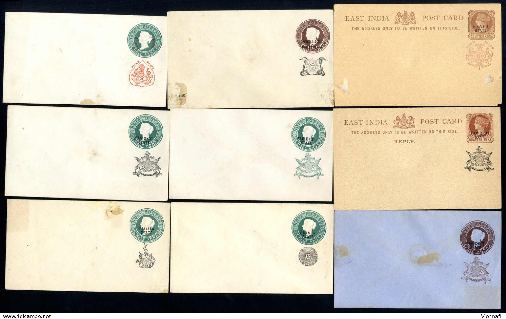 Cover INDIAN STATES 1900-20, Lot Of Approx. 59 Unused Postal Stationery And Postcards Of Various Indian States, Includin - Asia (Other)