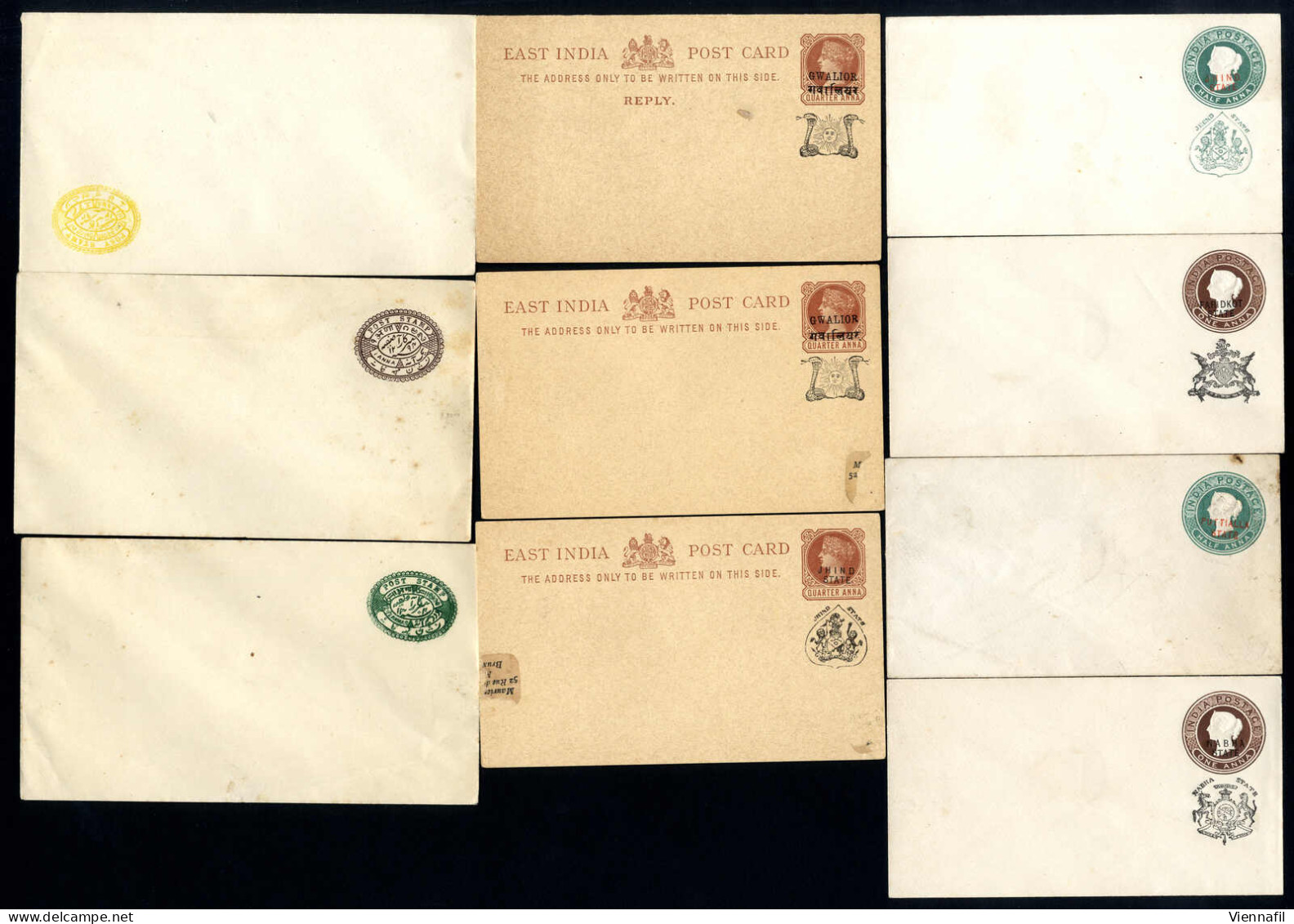 Cover INDIAN STATES 1900-20, Lot Of Approx. 59 Unused Postal Stationery And Postcards Of Various Indian States, Includin - Autres - Asie