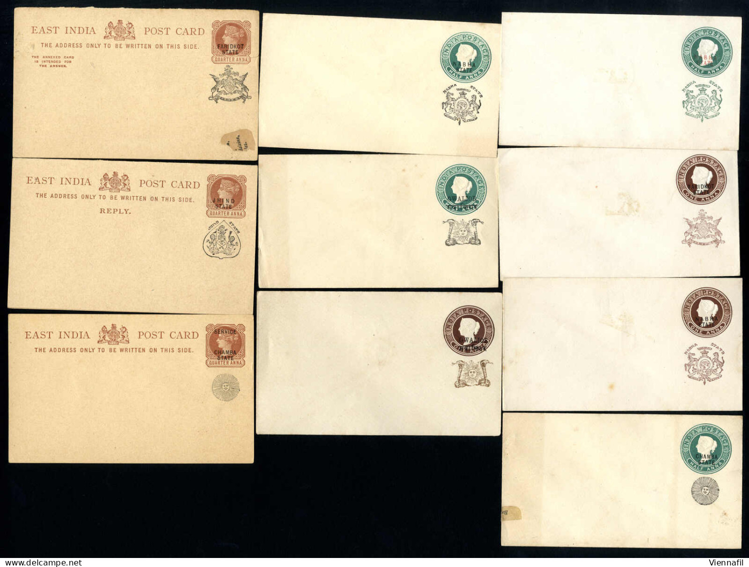 cover INDIAN STATES 1900-20, lot of approx. 59 unused postal stationery and postcards of various Indian states, includin