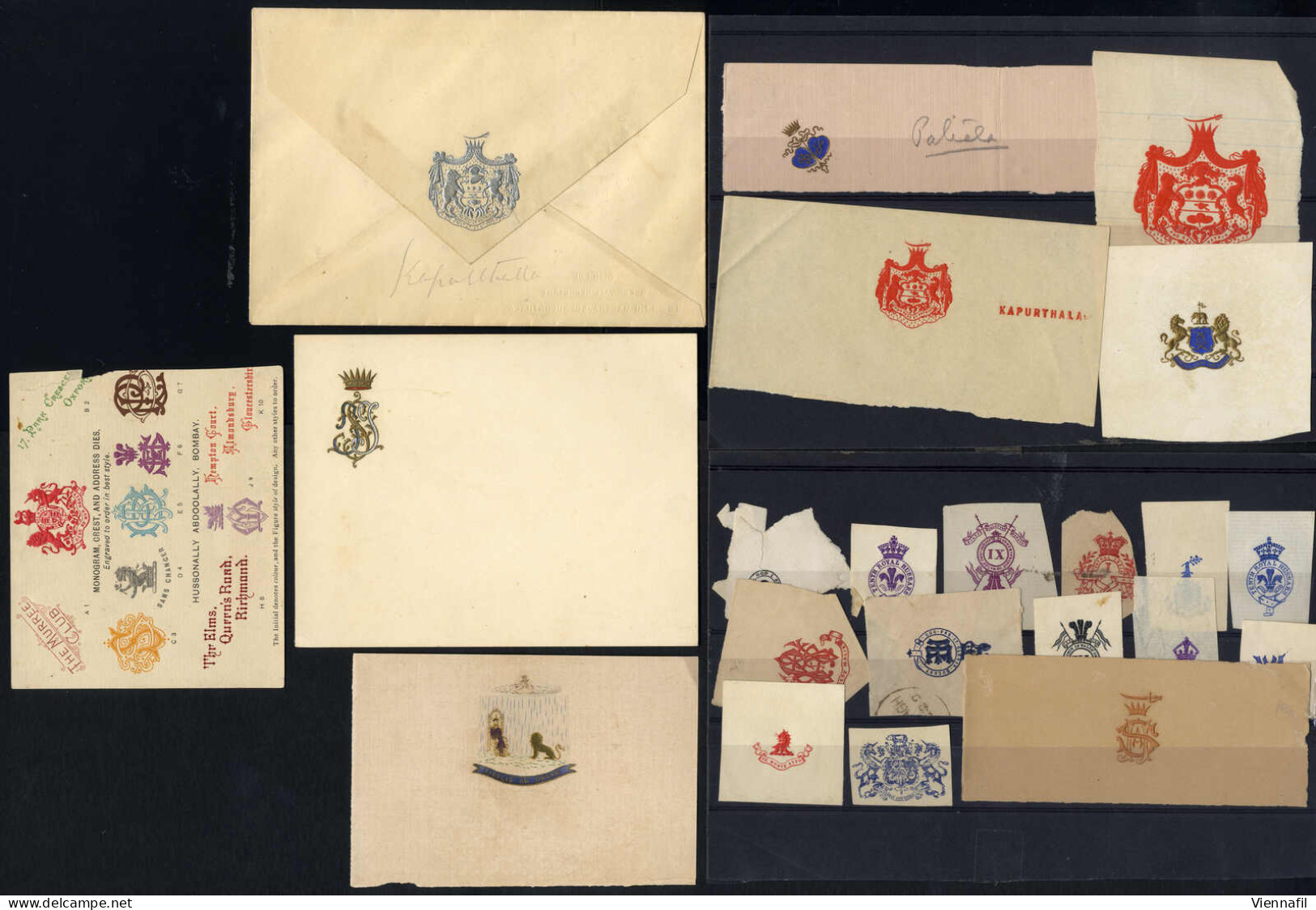Piece INDIEN, 19. Jahrhundert: Posten Von über 150 Ausschnitten Von Monogrammen Auf Steckkarten; Abb. Siehe Den Online-K - Autres & Non Classés