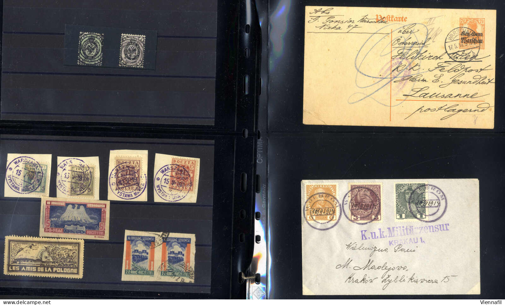 **/o/cover Polen, Baltische Länder Und Port Gdansk 1822/1950, Sammlung Mit Vorphilabriefen Und Gestempelten Marken In Ei - Other & Unclassified