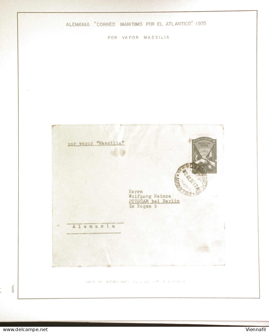cover Schiffspost 1930-36, Sammlung von 18 Schiffpostbriefen (fünf eingeschrieben) des "CORREO MARITIMO POR EL ATLANTICO