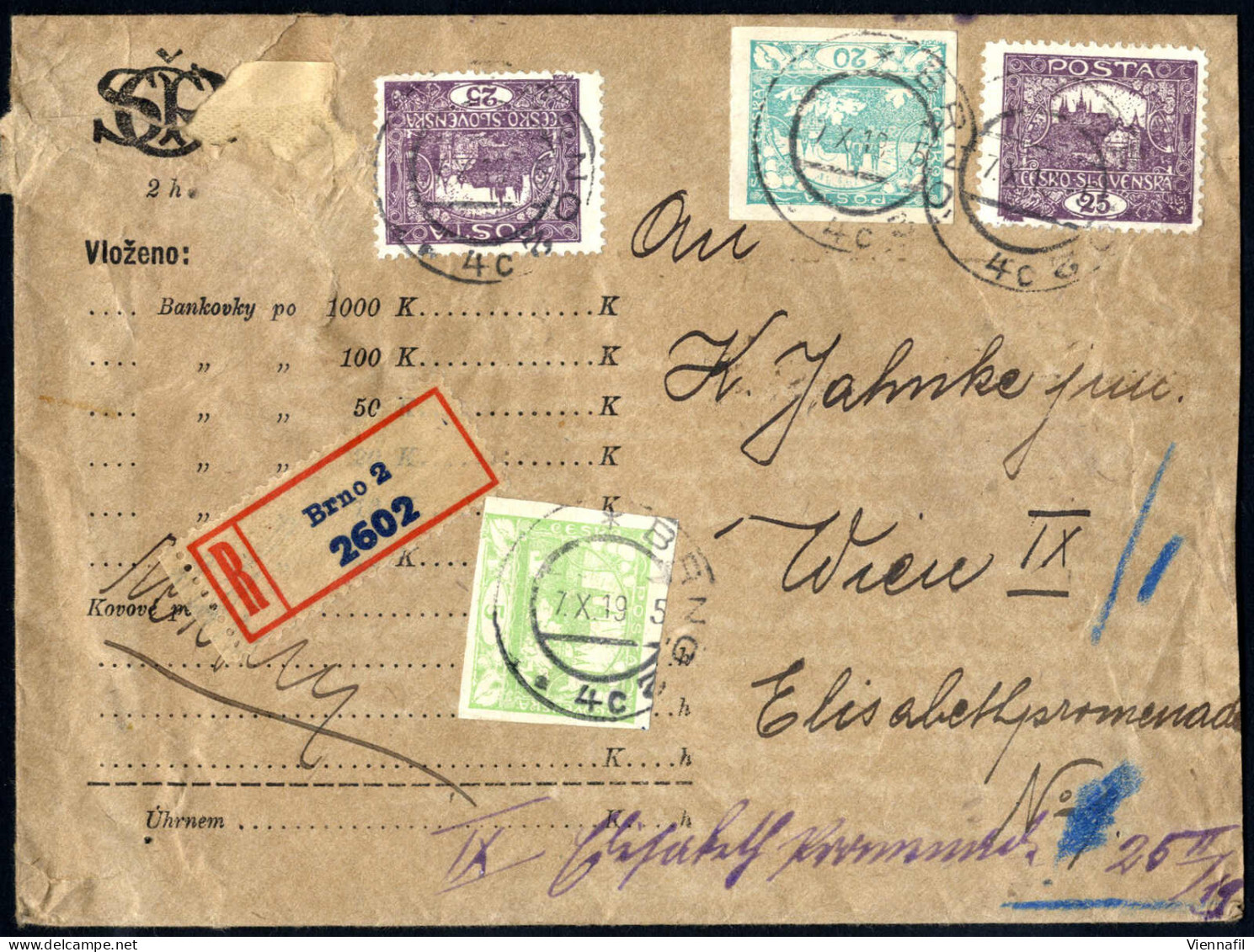 Cover Tschechoslowakei 1918/55 Ca., Lot Mit Hunderten Belegen/Ganzsachen Mit Interessanten Frankaturen Und Sonderstempel - Andere & Zonder Classificatie