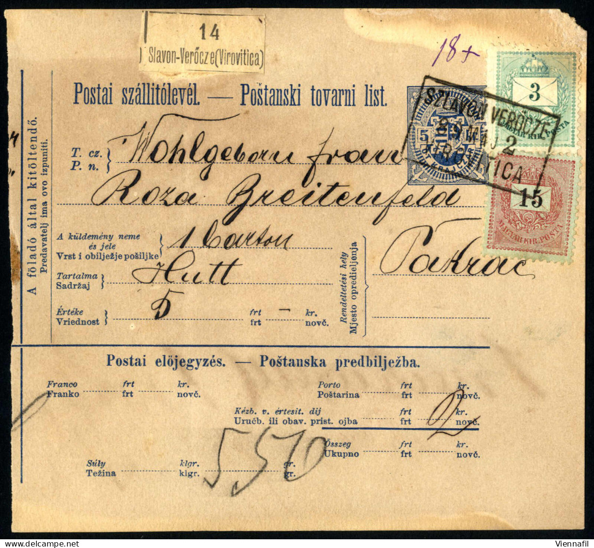 Cover Ungarn 1871/1953 Ca., Lot Mit 30 Briefen / Paketkarten / Ganzsachen Im Album, Ein Attest, Abbildungen Siehe Online - Autres & Non Classés