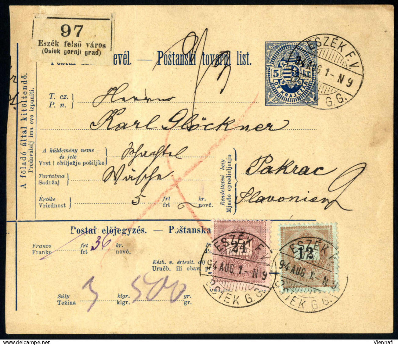 Cover Ungarn 1871/1953 Ca., Lot Mit 30 Briefen / Paketkarten / Ganzsachen Im Album, Ein Attest, Abbildungen Siehe Online - Autres & Non Classés