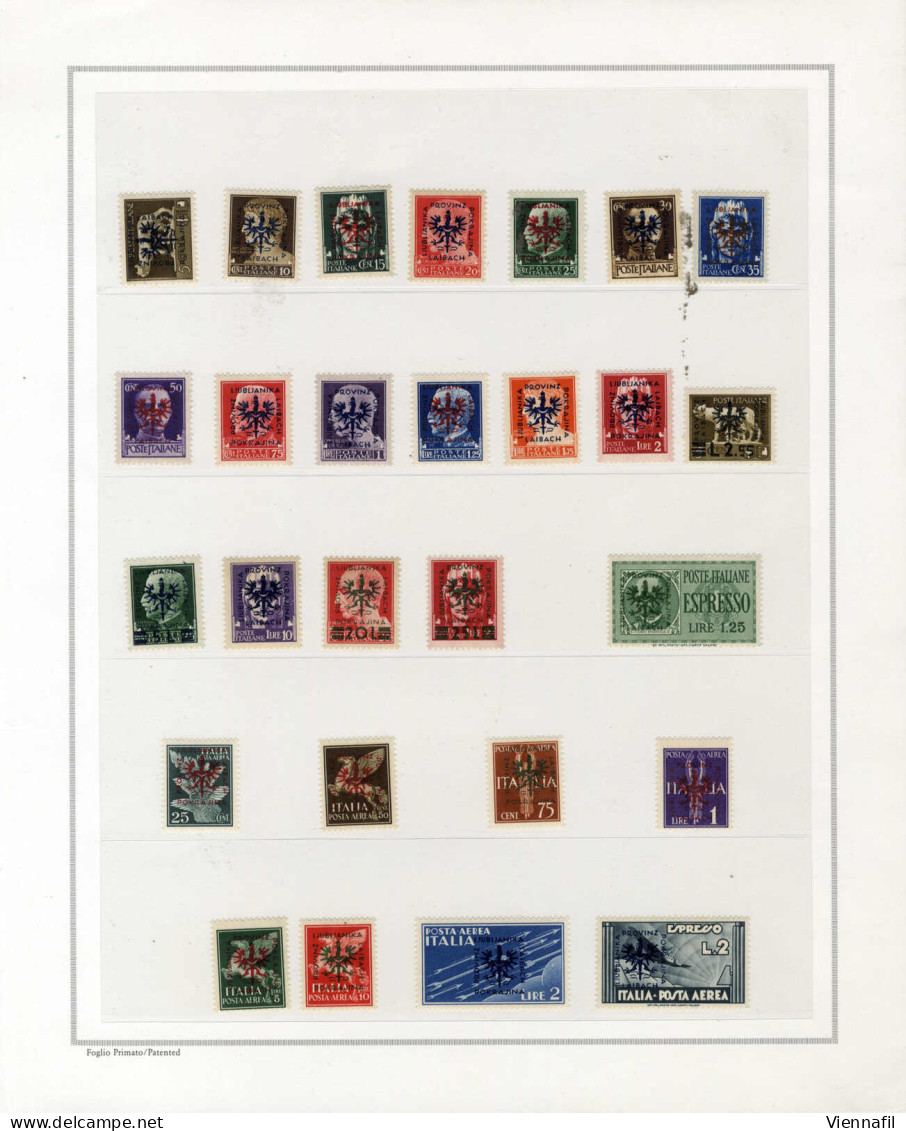 ** Deutsche Besetzung Laibach, Komplette Postfrische Sammlung Auf Albumblättern, Teils Signiert Richter (Mi. 1-60, Porto - Ocupación 1938 – 45