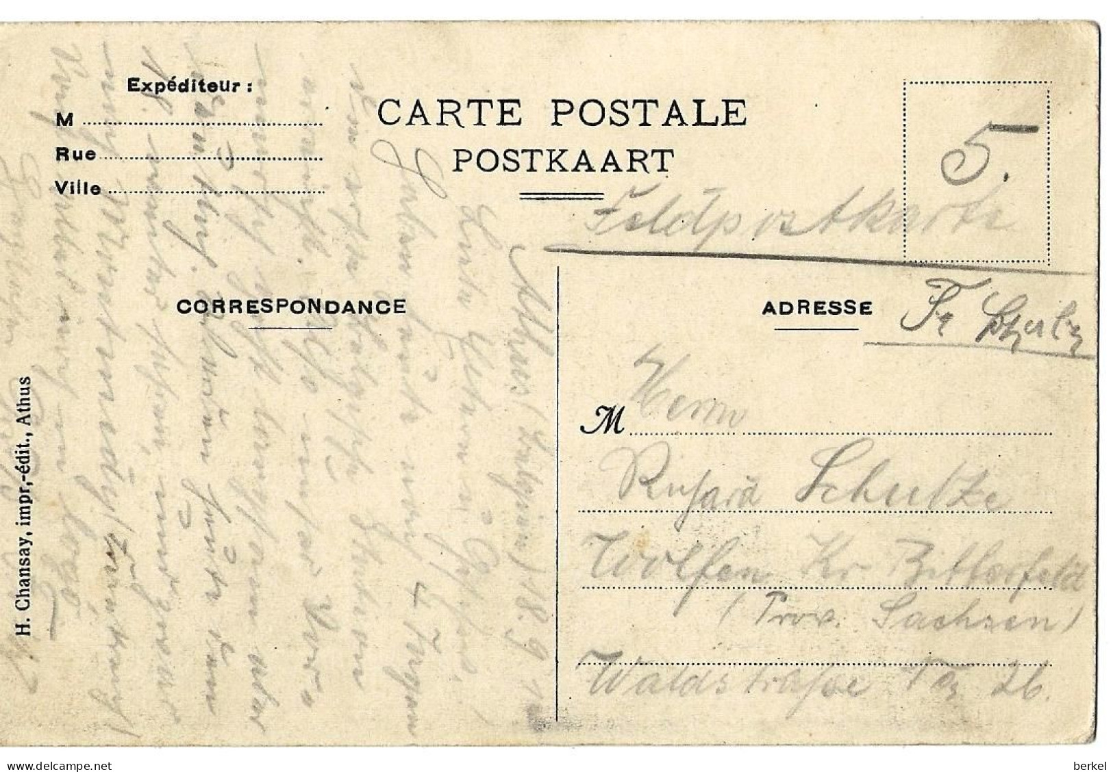 ATHUS AUBANGE   LA GARE  FELDPOST  1915  Nr  683 D1 - Aubange