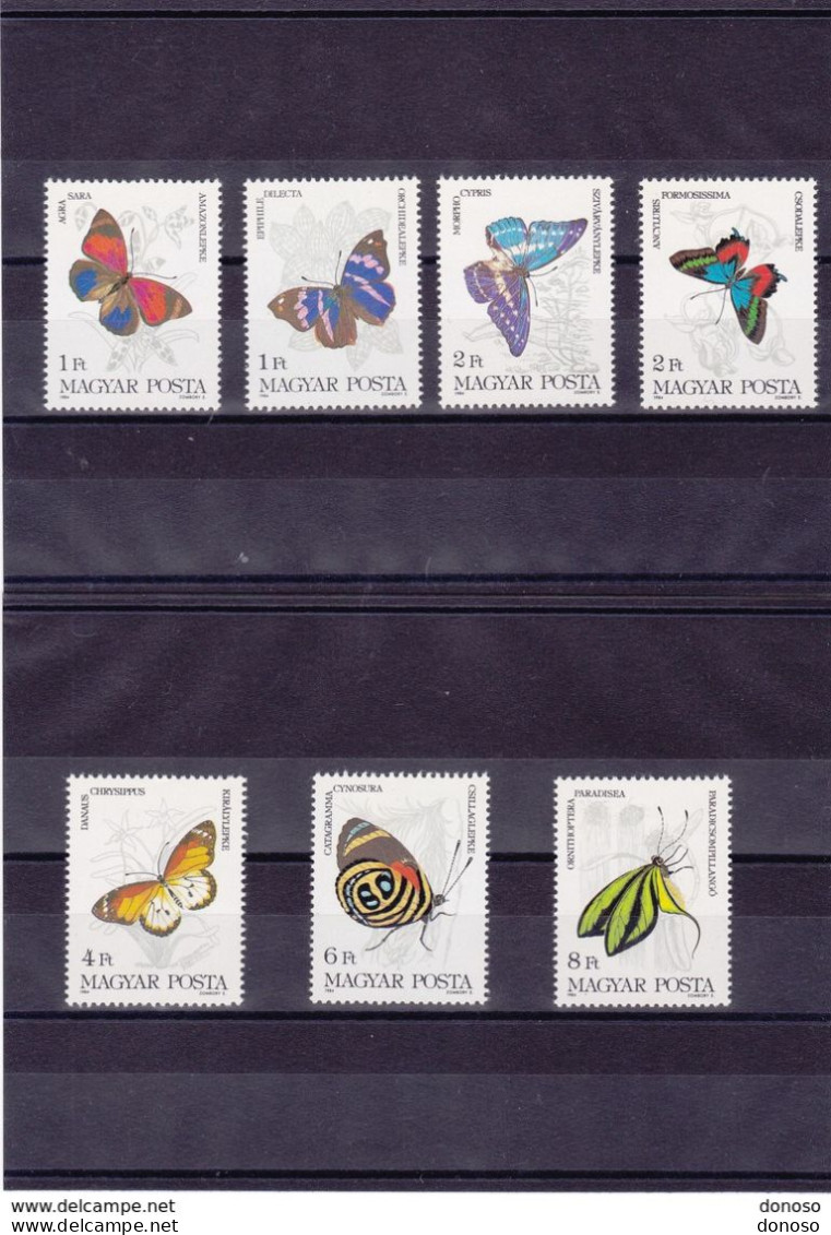 HONGRIE 1984 PAPILLONS Yvert 2911-2917, Michel 3681-3687 NEUF** MNH Cote 6 Euros - Neufs