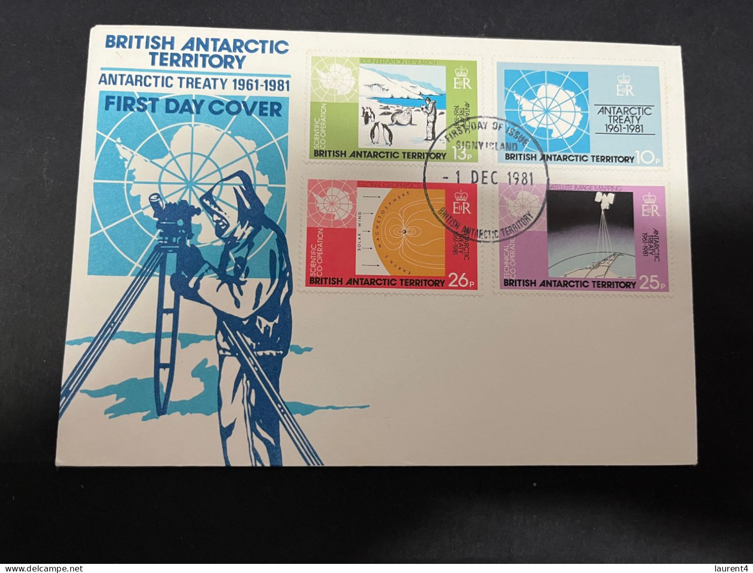 6-5-2024 (4 Z 20) British Antarctic Territory FDC - 1981 - Antarctic Treaty  (with Inset) - FDC