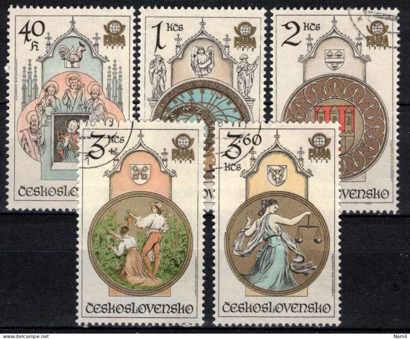 Tchécoslovaquie 1978 Mi 2451-5 (Yv 2284-8), Obliteré, - Used Stamps