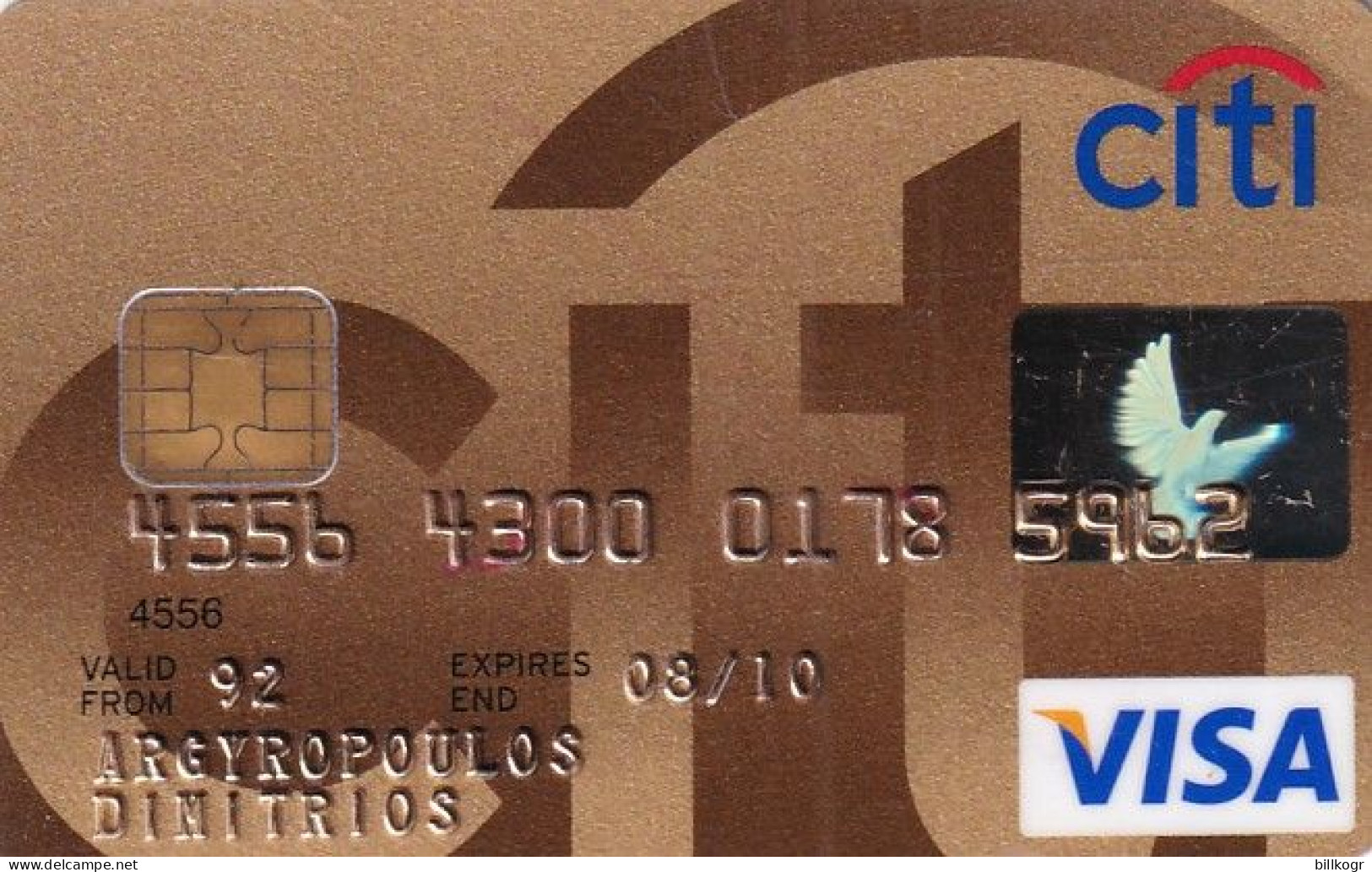 GREECE - Citibank Gold Visa, 11/08, Used - Tarjetas De Crédito (caducidad Min 10 Años)