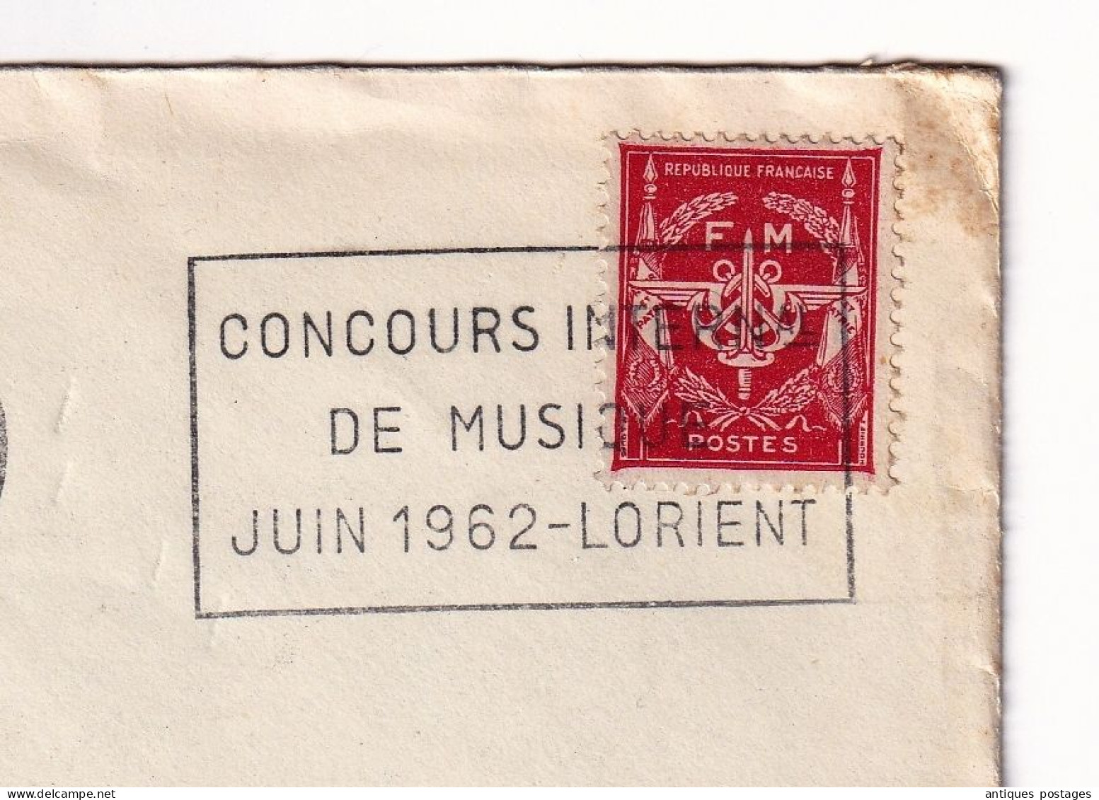 Lorient Morbihan 1961 Amiral Charner Aviso Escorteur Bretagne + Correspondance Intéressante Marine - Military Postmarks From 1900 (out Of Wars Periods)