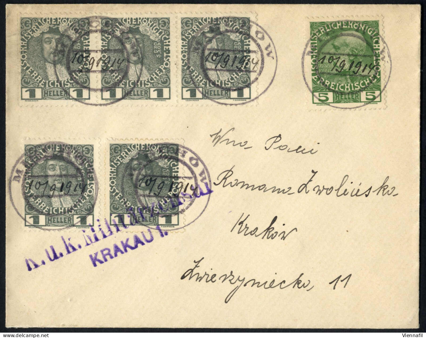 cover Generalgouvernement 1904/48, 15 Karten, Briefe, Ganzsachen, vier Einschreiben und 2 Perfin, alle Bilder in Onlinek