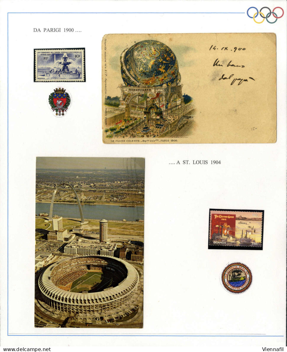 **/*/cover/(*) Olympische Spiele Und Weltausstellung In Paris 1900, Ausstellungsmäßig Aufgemachte Sammlung Auf Albumblät - Other & Unclassified